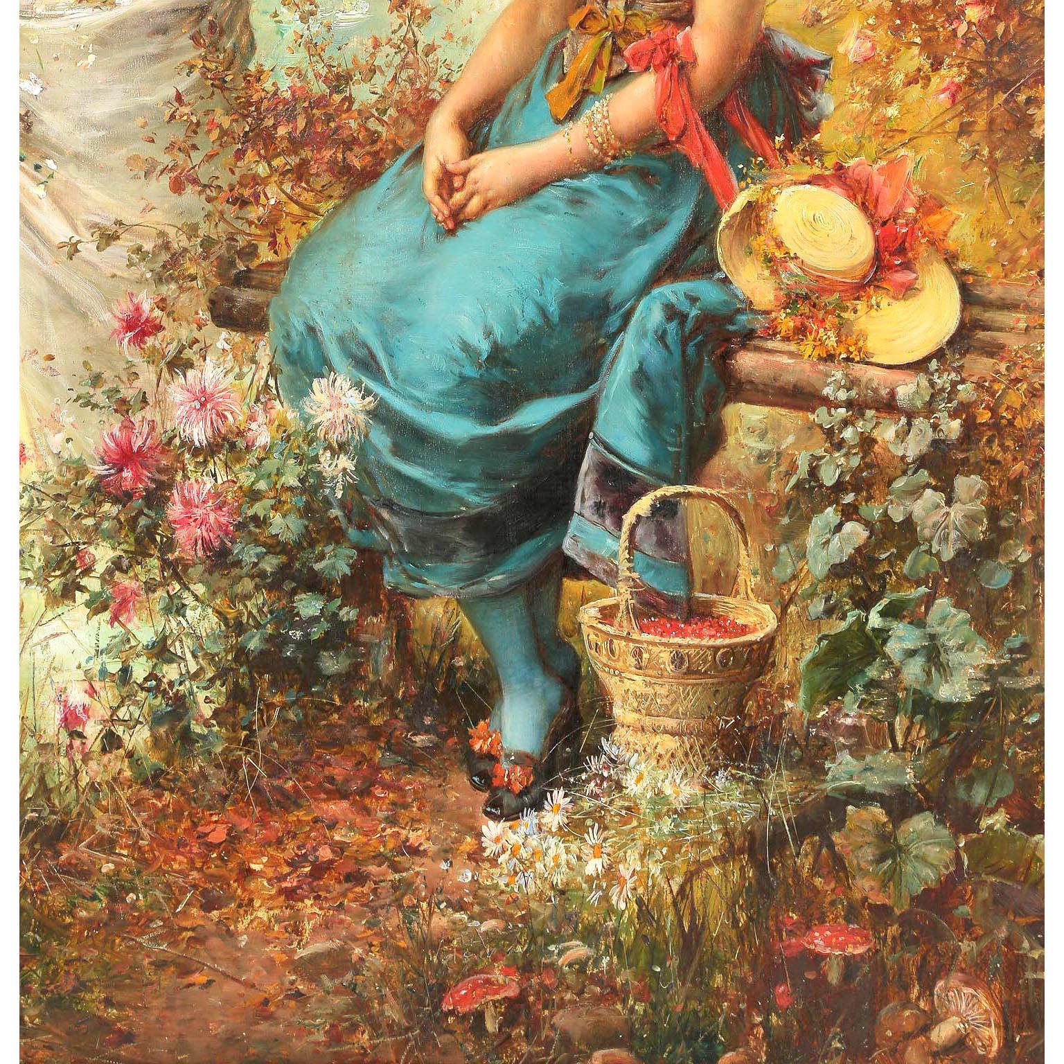 Hans Zatzka, Austriaco - Olio su tavola intitolato 