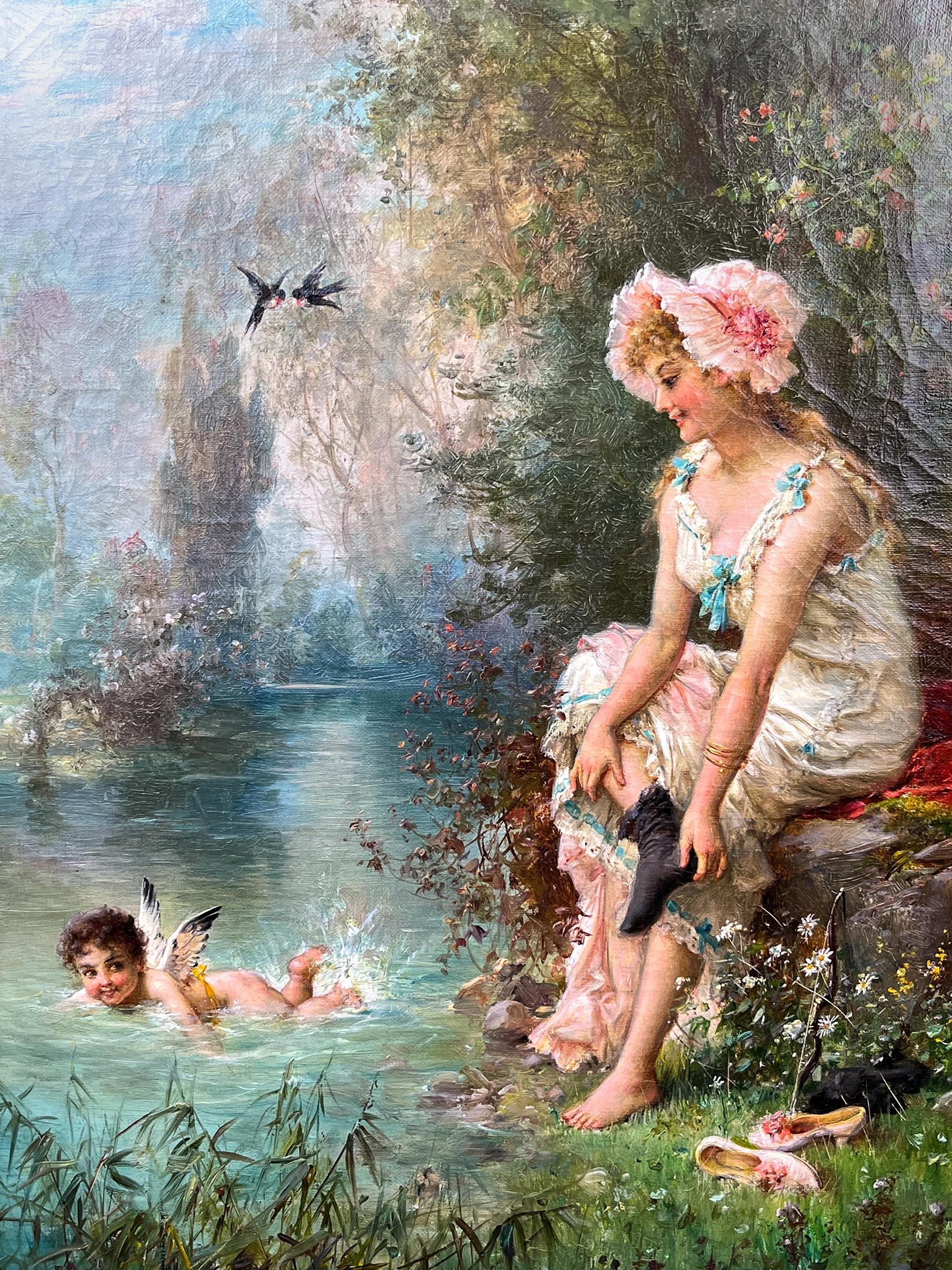 Hans Zatzka   dal bordo del fiume An  Pittura a olio 1