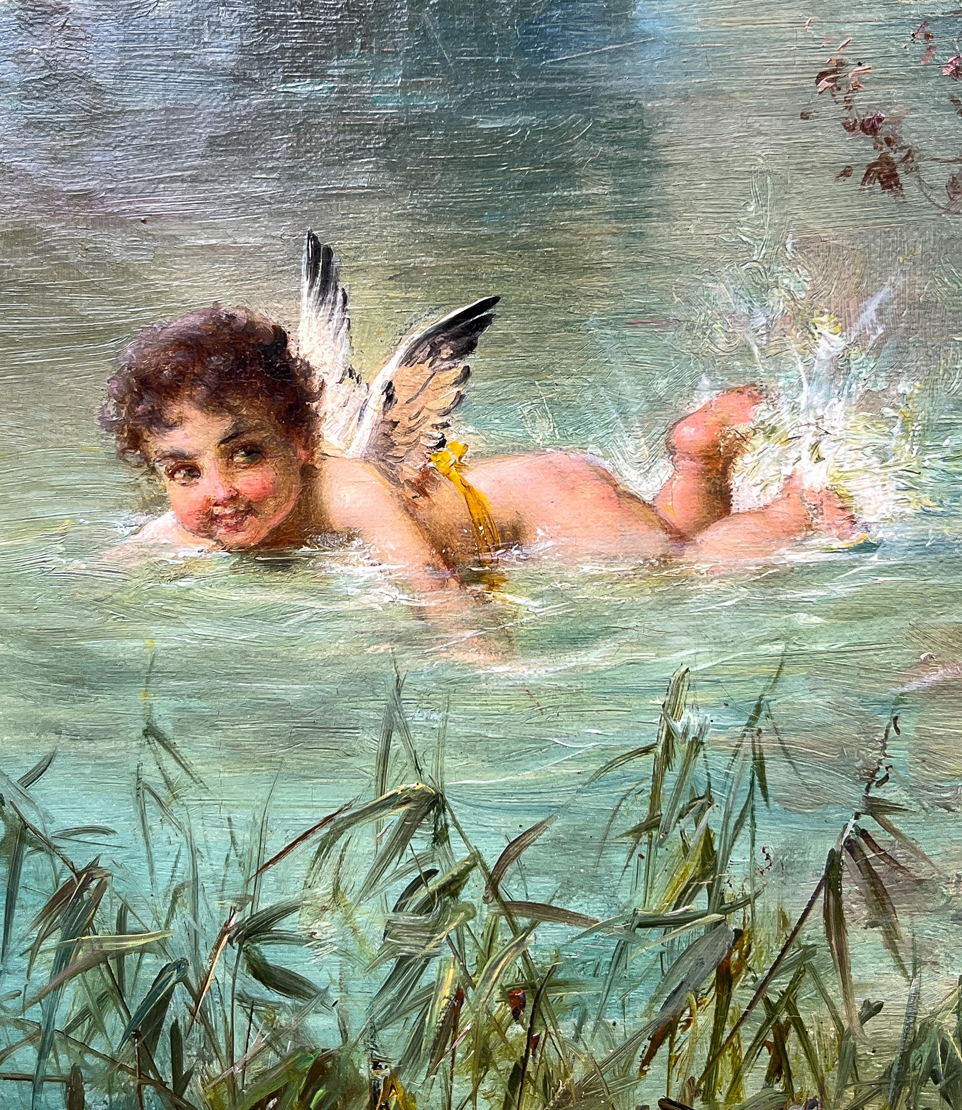 Hans Zatzka   dal bordo del fiume An  Pittura a olio 2