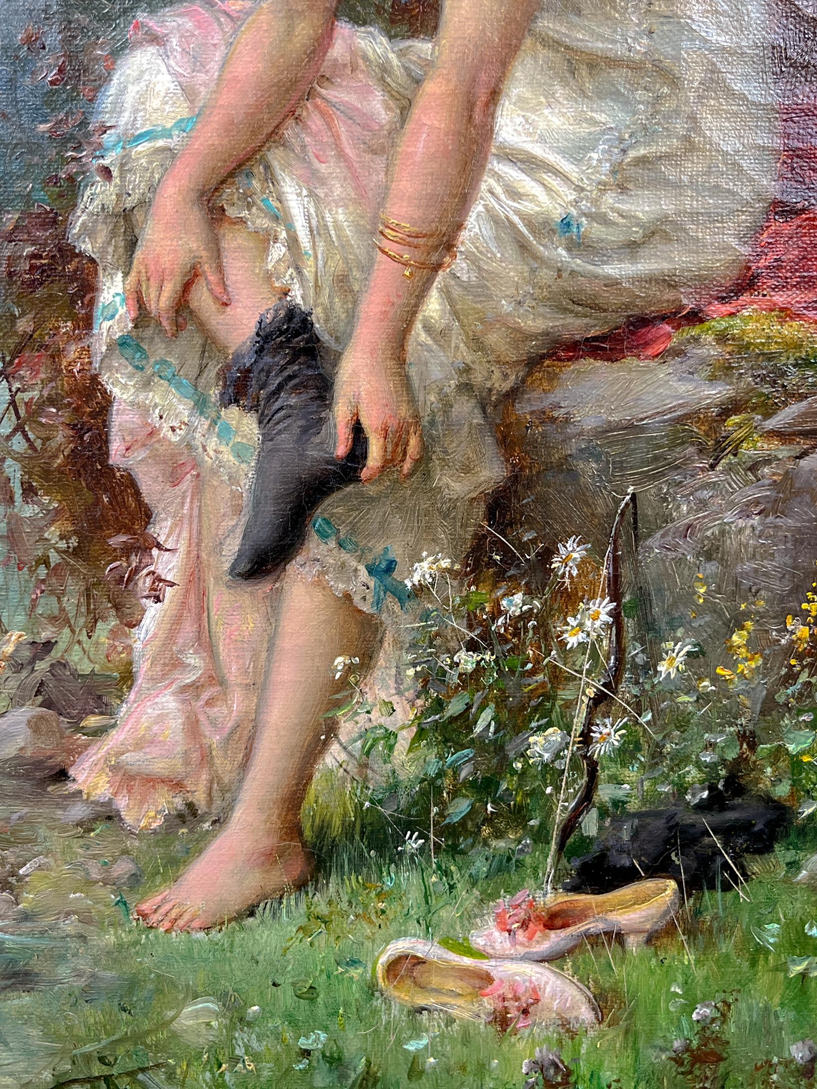 Hans Zatzka   dal bordo del fiume An  Pittura a olio 3