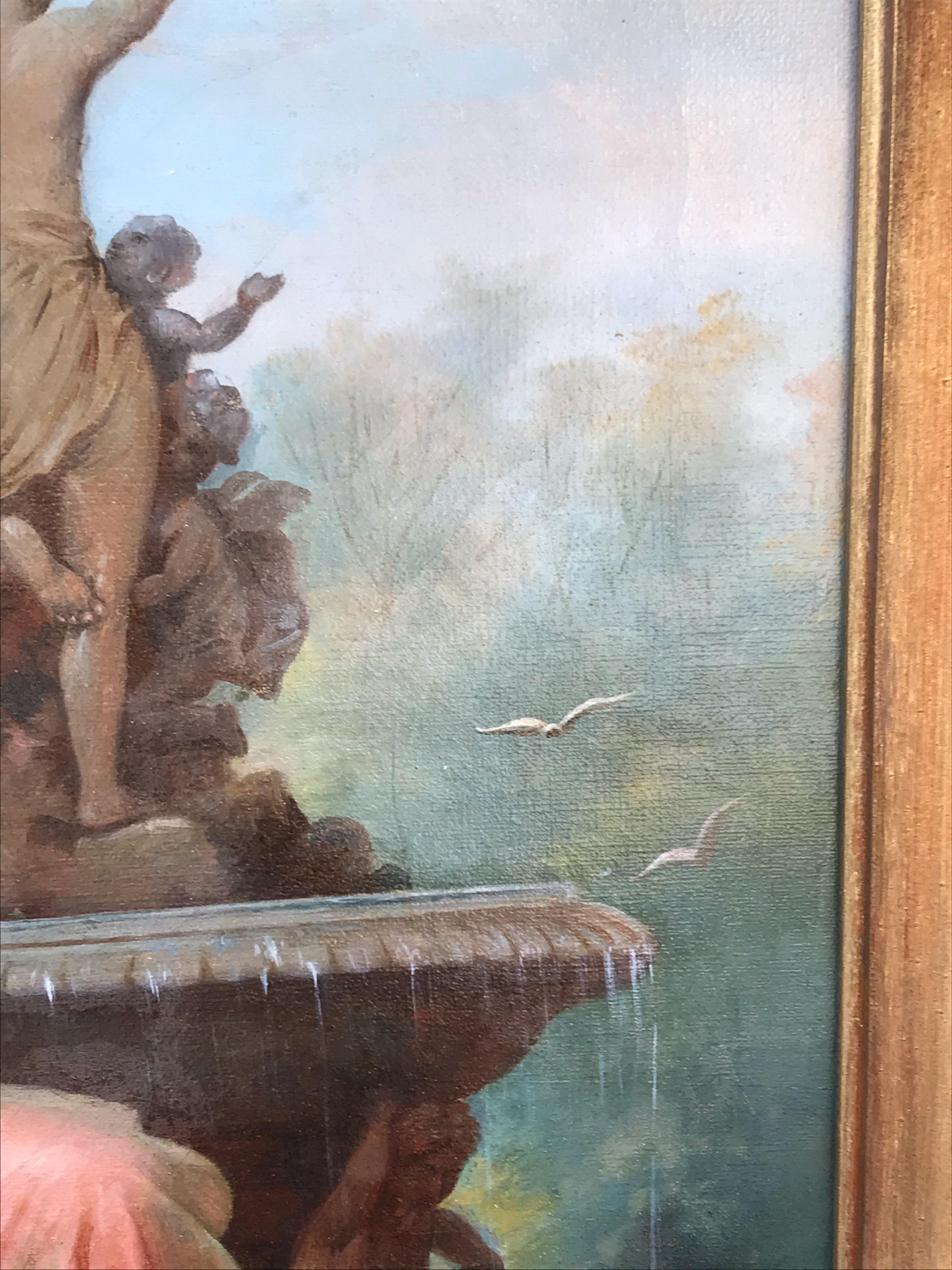 Giovane donna e Cupido nel parco in vendita 8