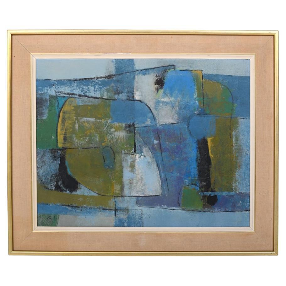 HANSEN, Børge Herman Abstract Oilpainting 1960s