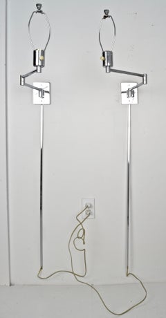 Hansen Chrome Swing Arm Sconces, 1970s