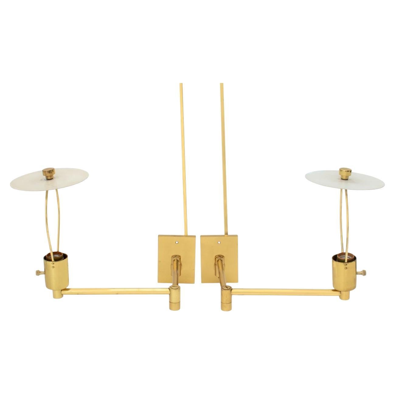 Hansen für Metalarte Swing-Arm-Wandleuchter aus Messing, Pr