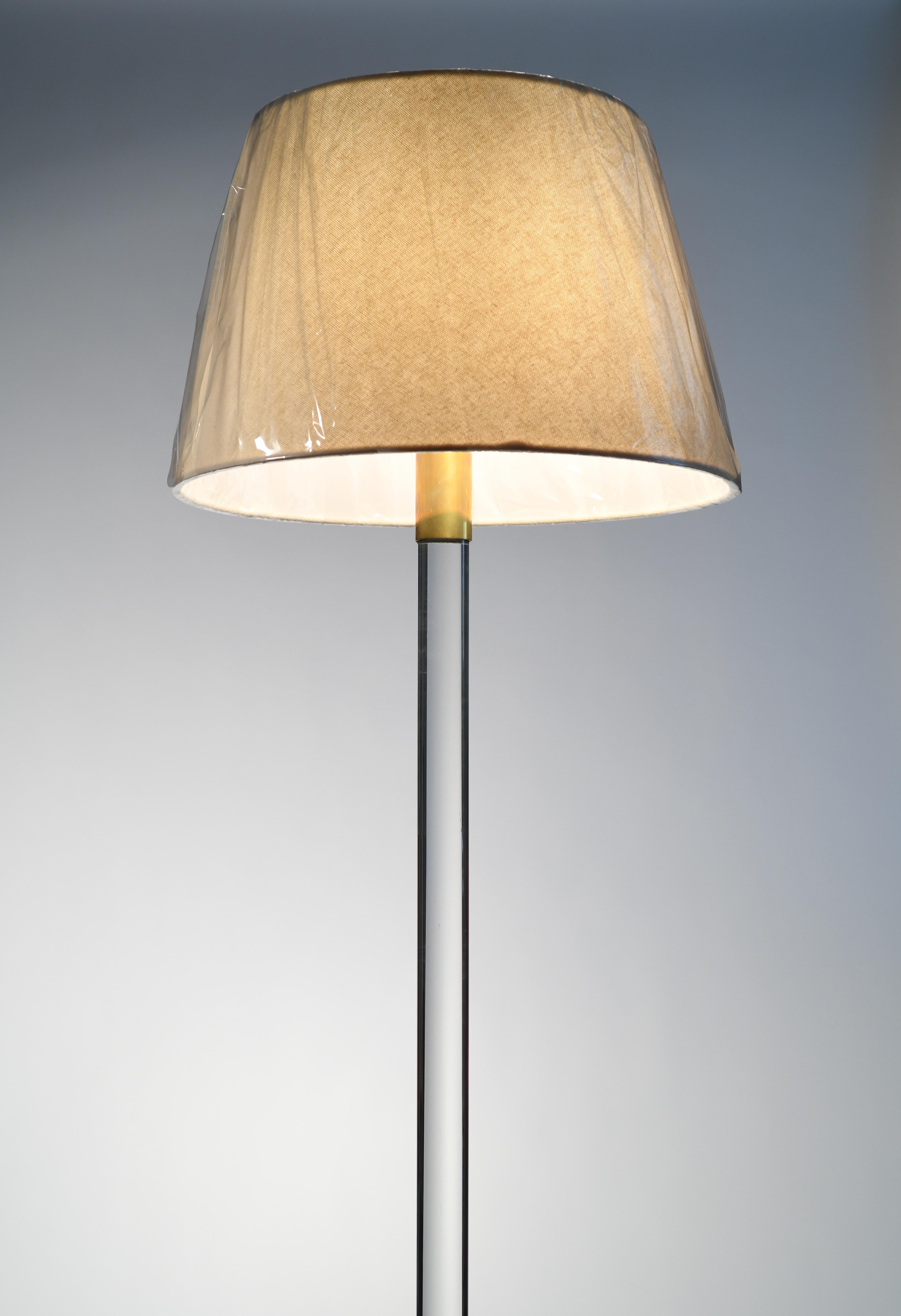 Hansen Glass and Brass Floor Lamp In Good Condition In Washington, DC