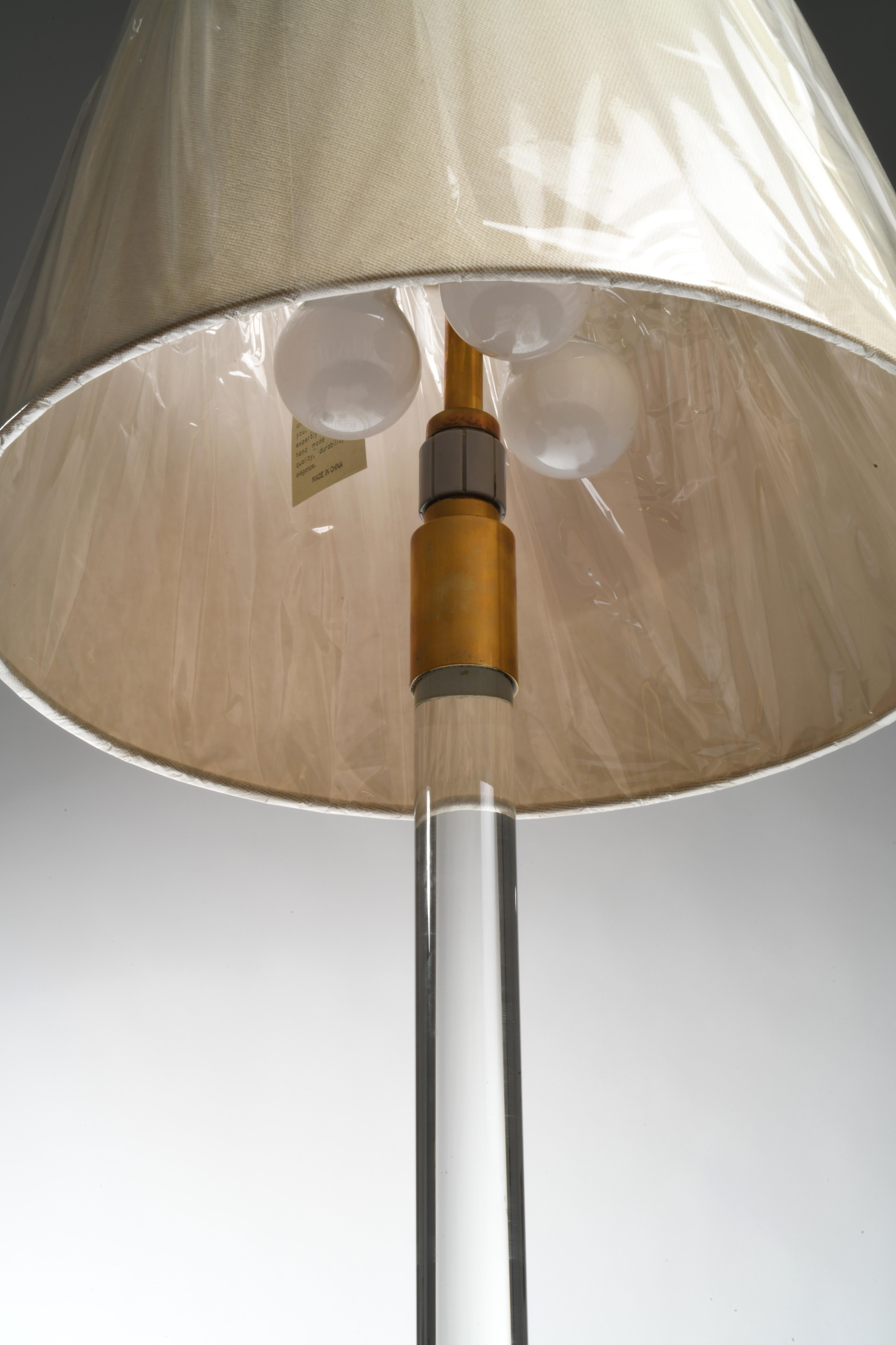 Hansen Glass and Brass Floor Lamp 1
