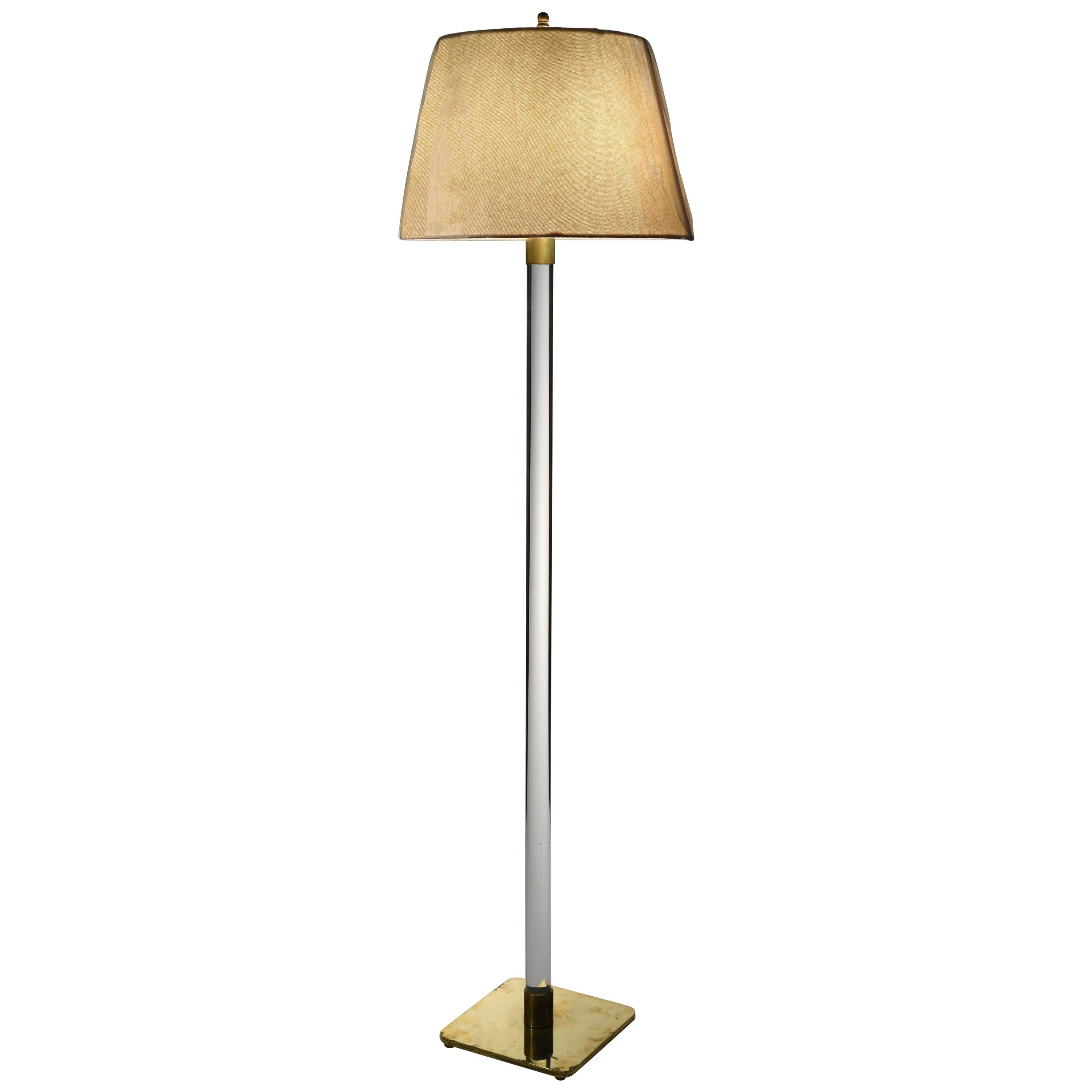 Hansen Glass and Brass Floor Lamp
