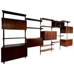 Hansen & Guldborg Mobler wall bookcase in rosewood, Denmark 1960