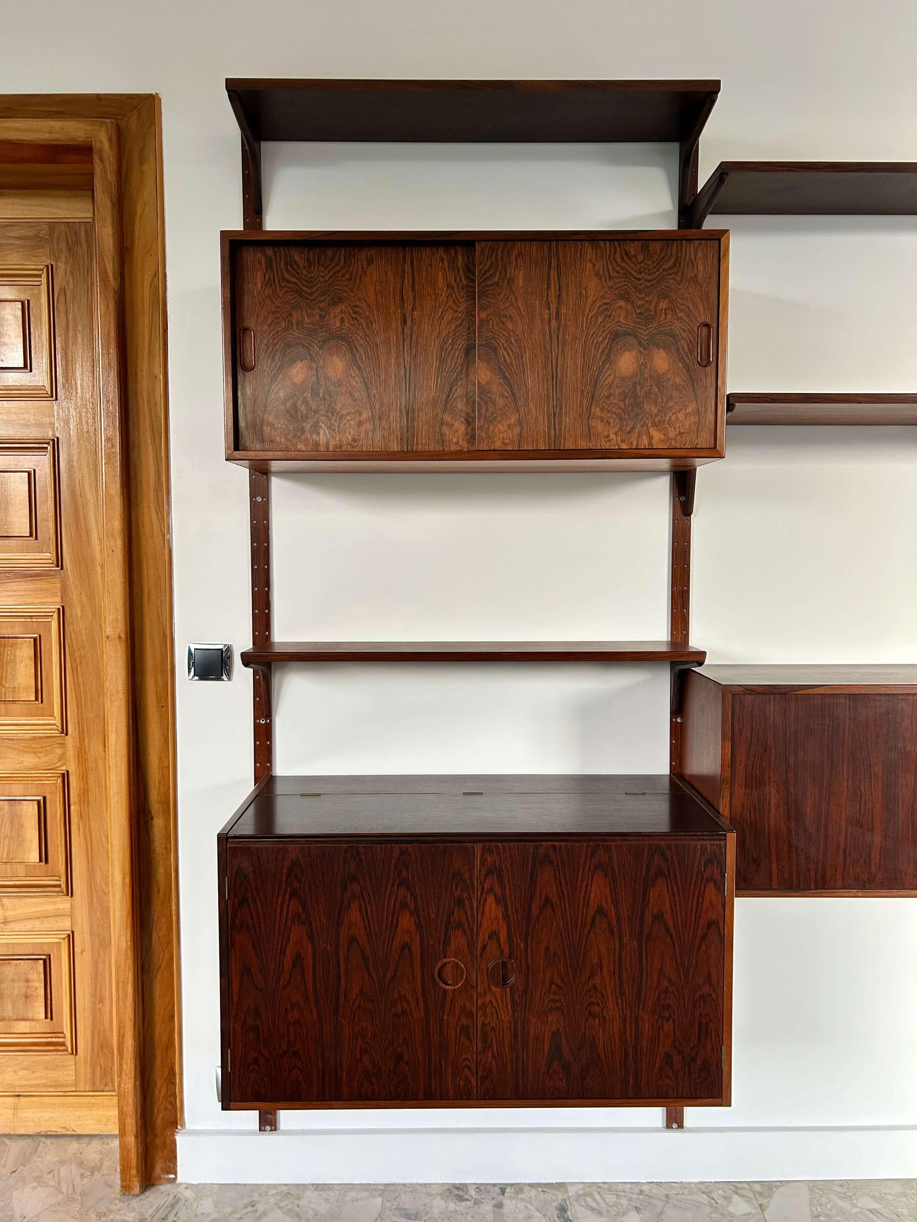 Hansen & Guldborg Mobler wall bookcase in teak Denmark 1960 2