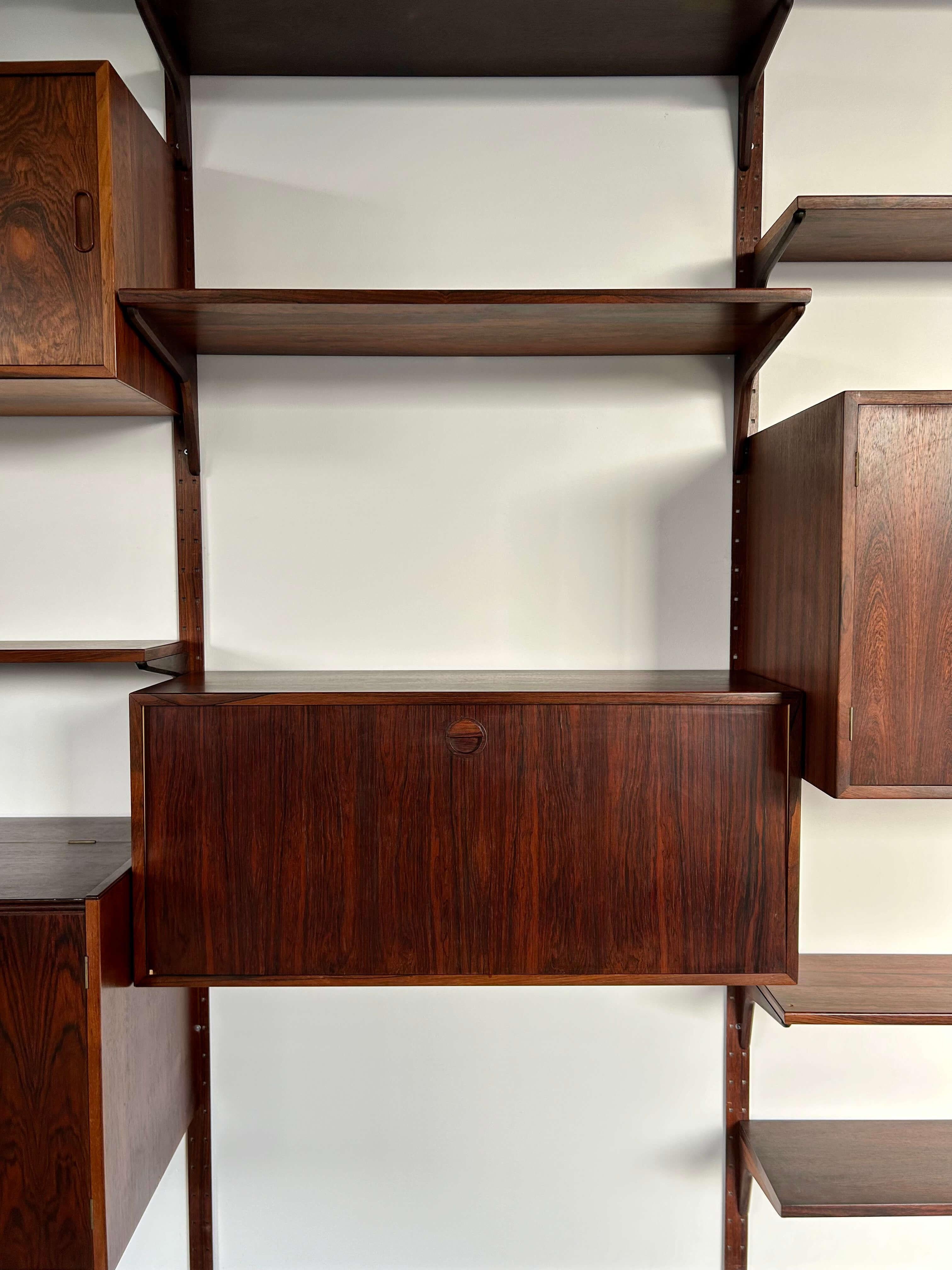 Hansen & Guldborg Mobler wall bookcase in teak Denmark 1960 3