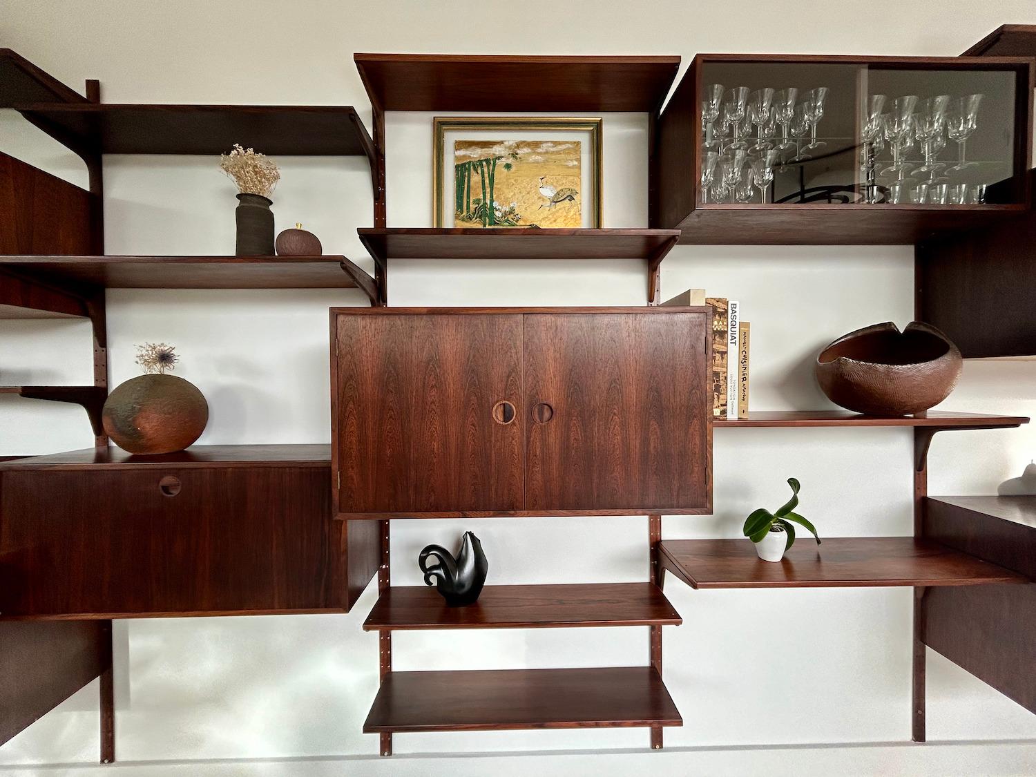 Hansen & Guldborg Mobler wall bookcase in teak Denmark 1960 6