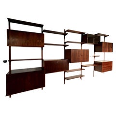 Vintage Hansen & Guldborg Mobler wall bookcase in teak Denmark 1960