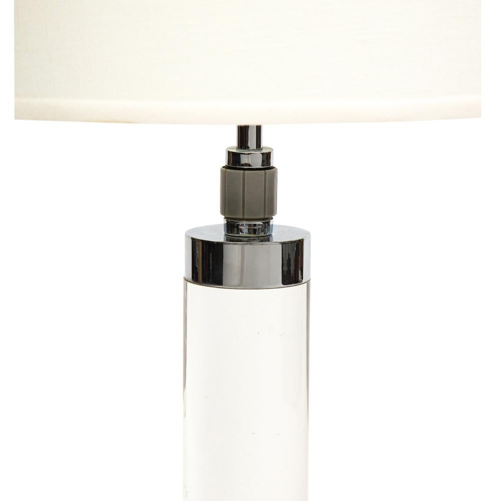 Hansen Lamp, Acrylic, Nickel Chrome, Signed In Good Condition For Sale In New York, NY