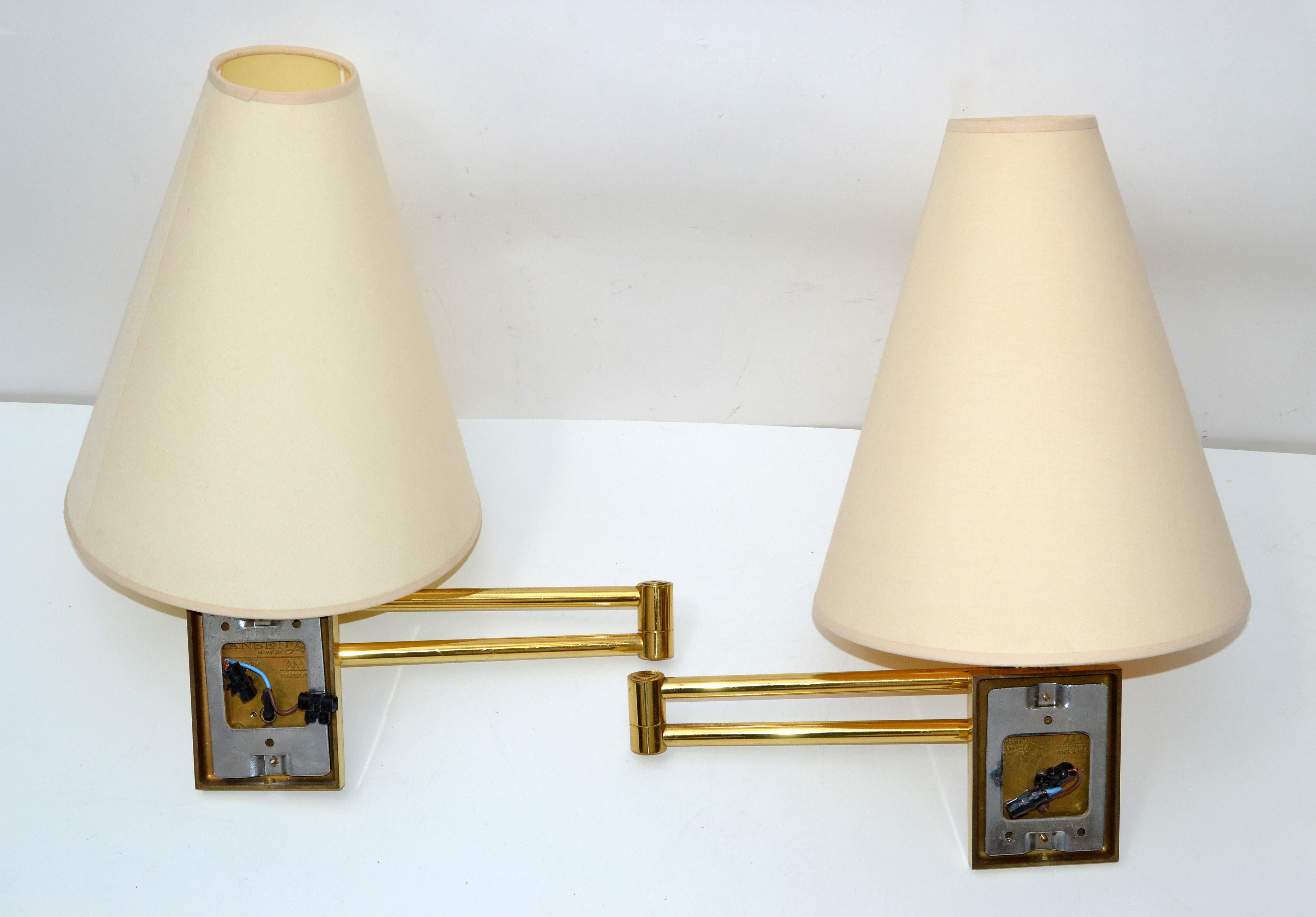 Hansen Lamps Retractable Brass & Metal Sconces Metalarte Spain Wall Lights Pair 10