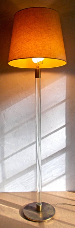 Hansen Lighting Glass Rod and Brass Floor Lamp