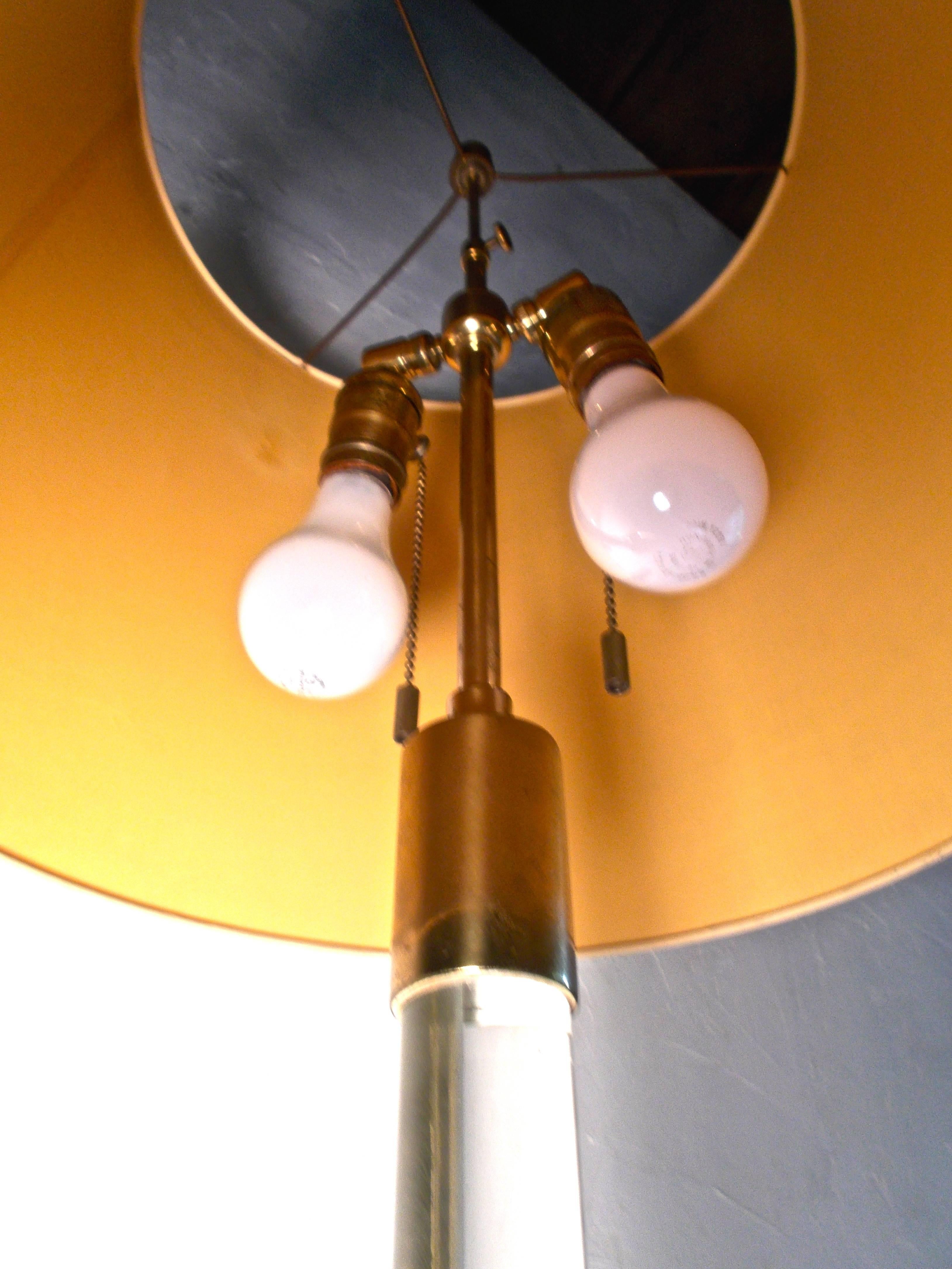 Hand-Crafted Hansen Lighting Glass Rod and Brass Floor Lamp For Sale