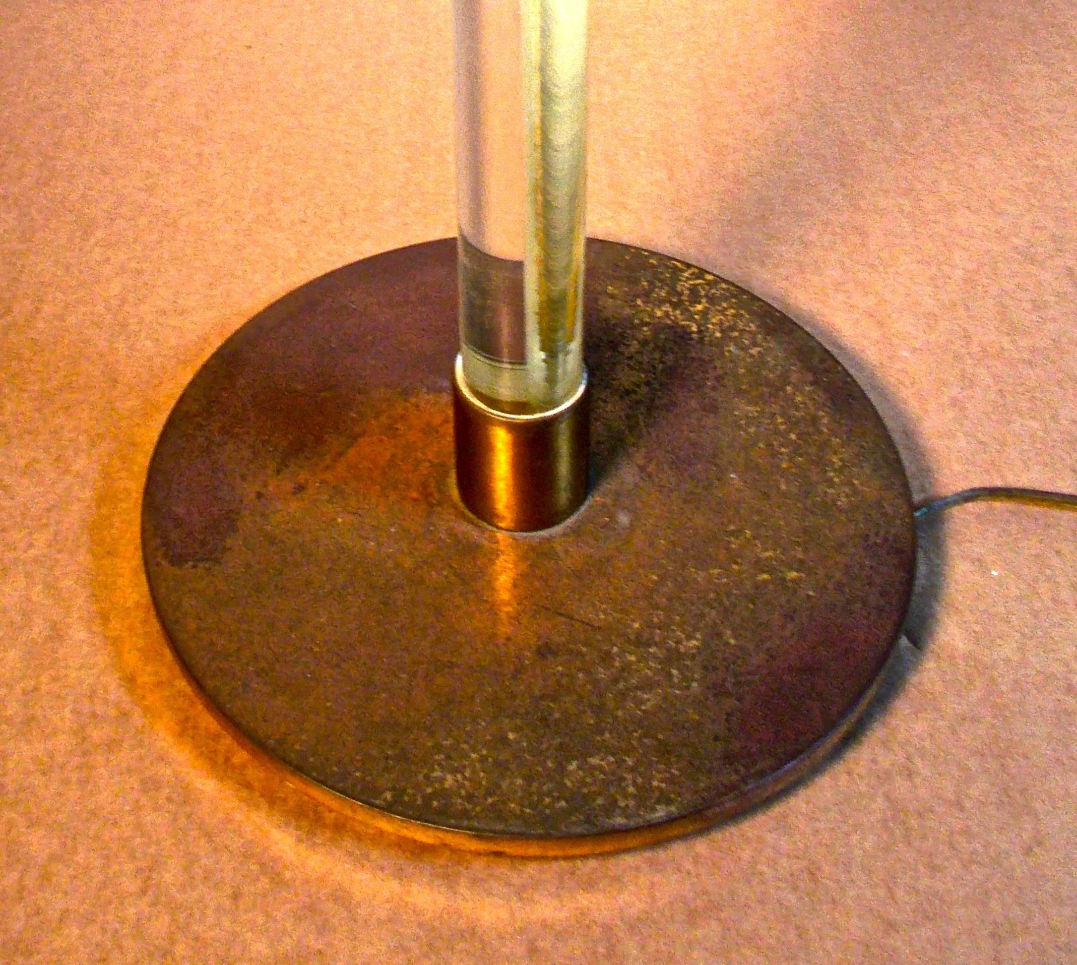 Hansen Lighting Glass Rod and Brass Floor Lamp In Good Condition For Sale In Sharon, CT