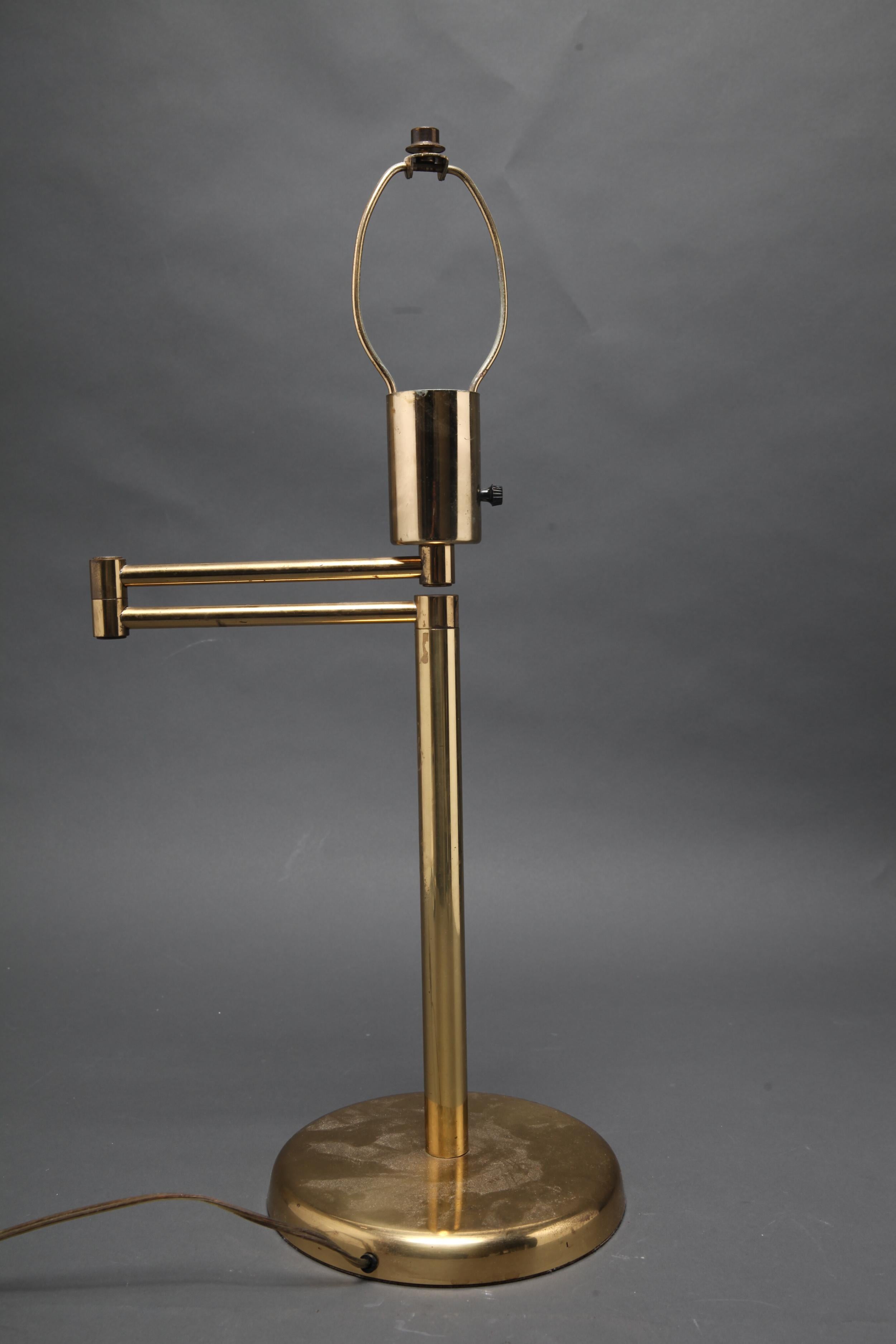 Hansen Mid-Century Modern Brass Swing Arm Table Lamp 1