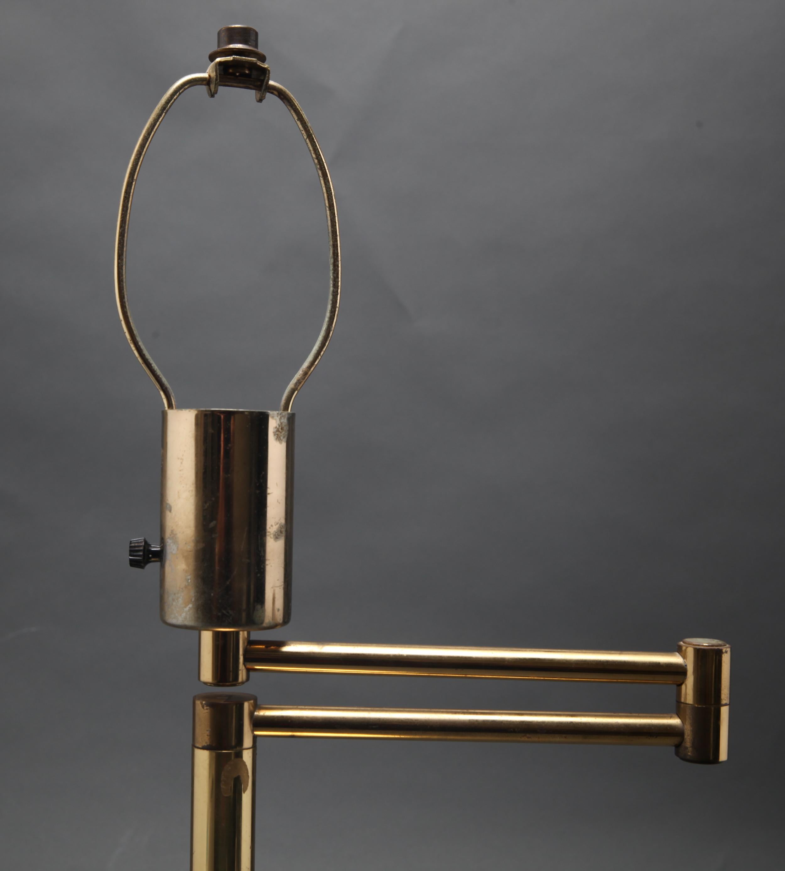 Hansen Mid-Century Modern Brass Swing Arm Table Lamp 3