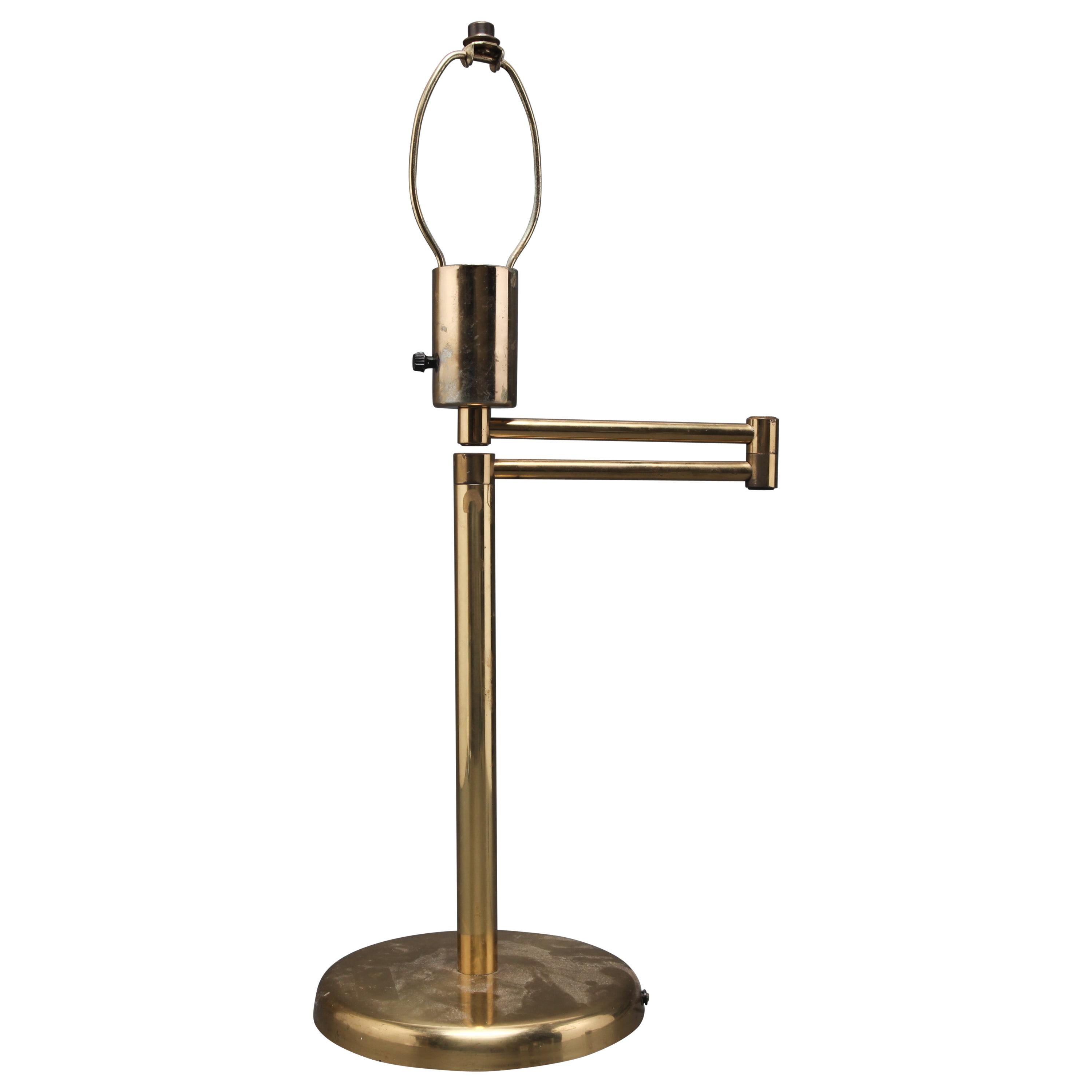 Hansen Mid-Century Modern Brass Swing Arm Table Lamp