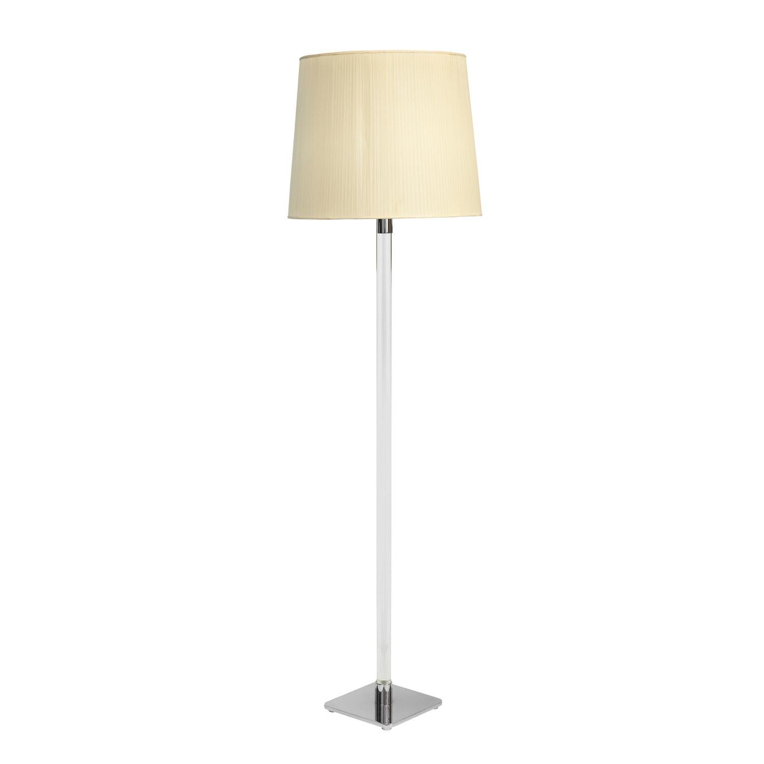 Mid-Century Modern Hansen Pair of Special Order Glass Rod Floor Lamps 1960s 'Signed'