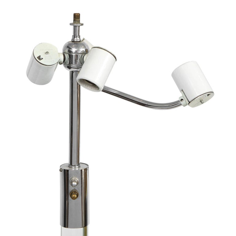 Hansen Pair of Special Order Glass Rod Floor Lamps 1960s 'Signed' at 1stDibs