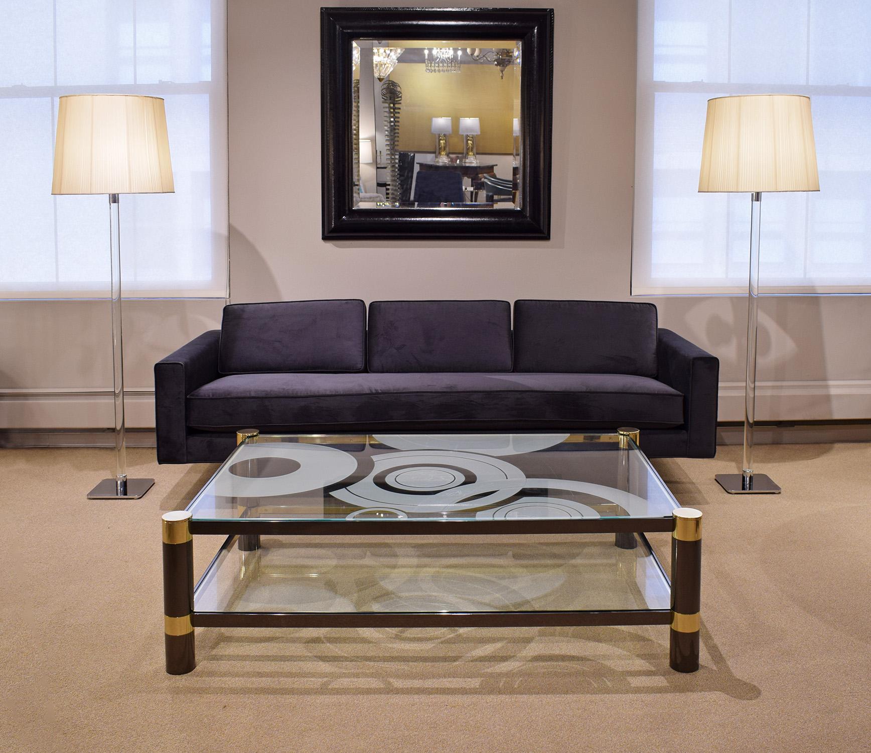 Mid-20th Century Hansen Pair of Special Order Glass Rod Floor Lamps 1960s 'Signed'