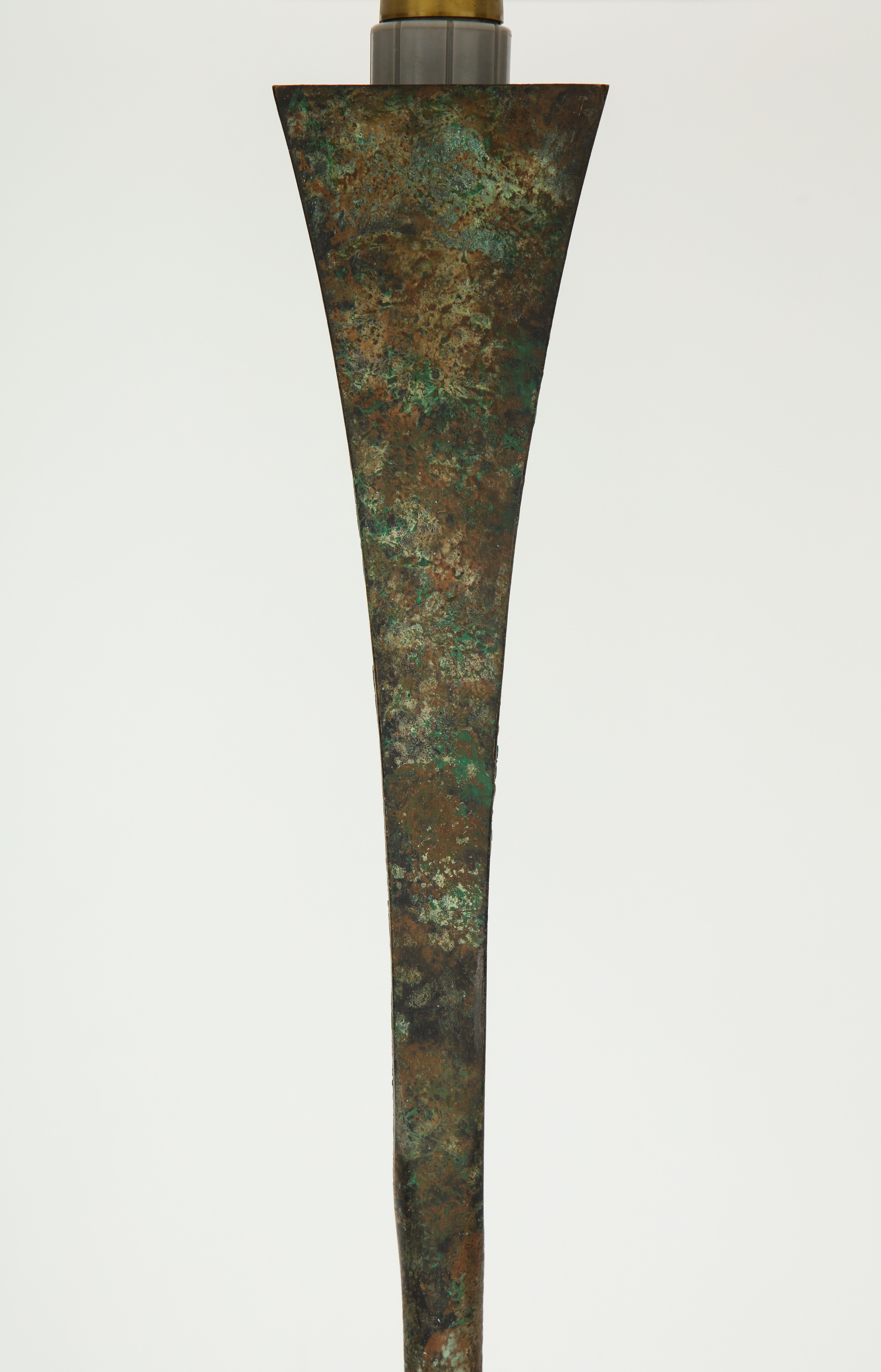 Mid-Century Modern Hansen Patinated Bronze Floor Lamp by S. R. James, France, 1950s