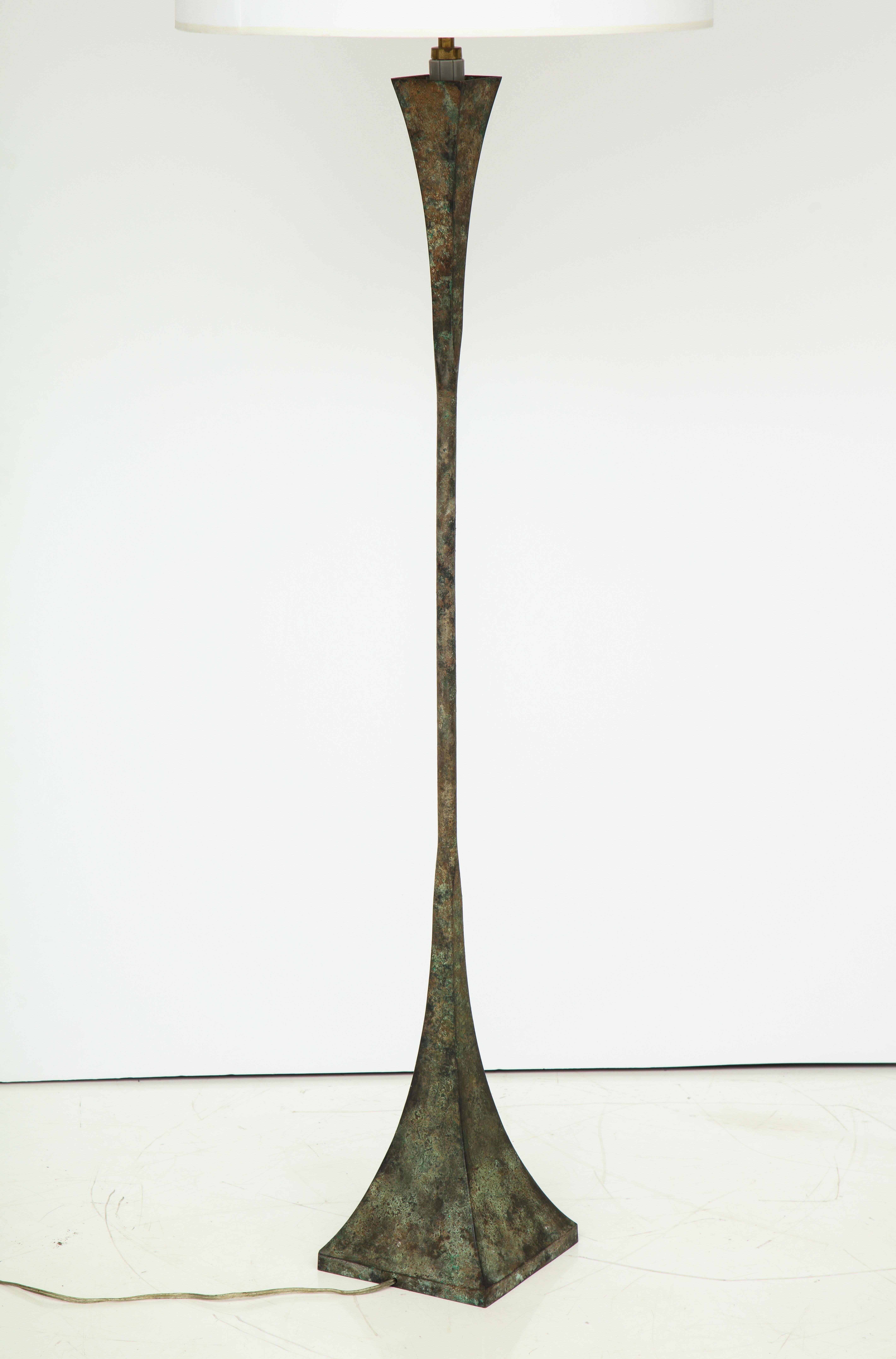 Hansen Patinated Bronze Floor Lamp by S. R. James, France, 1950s 3