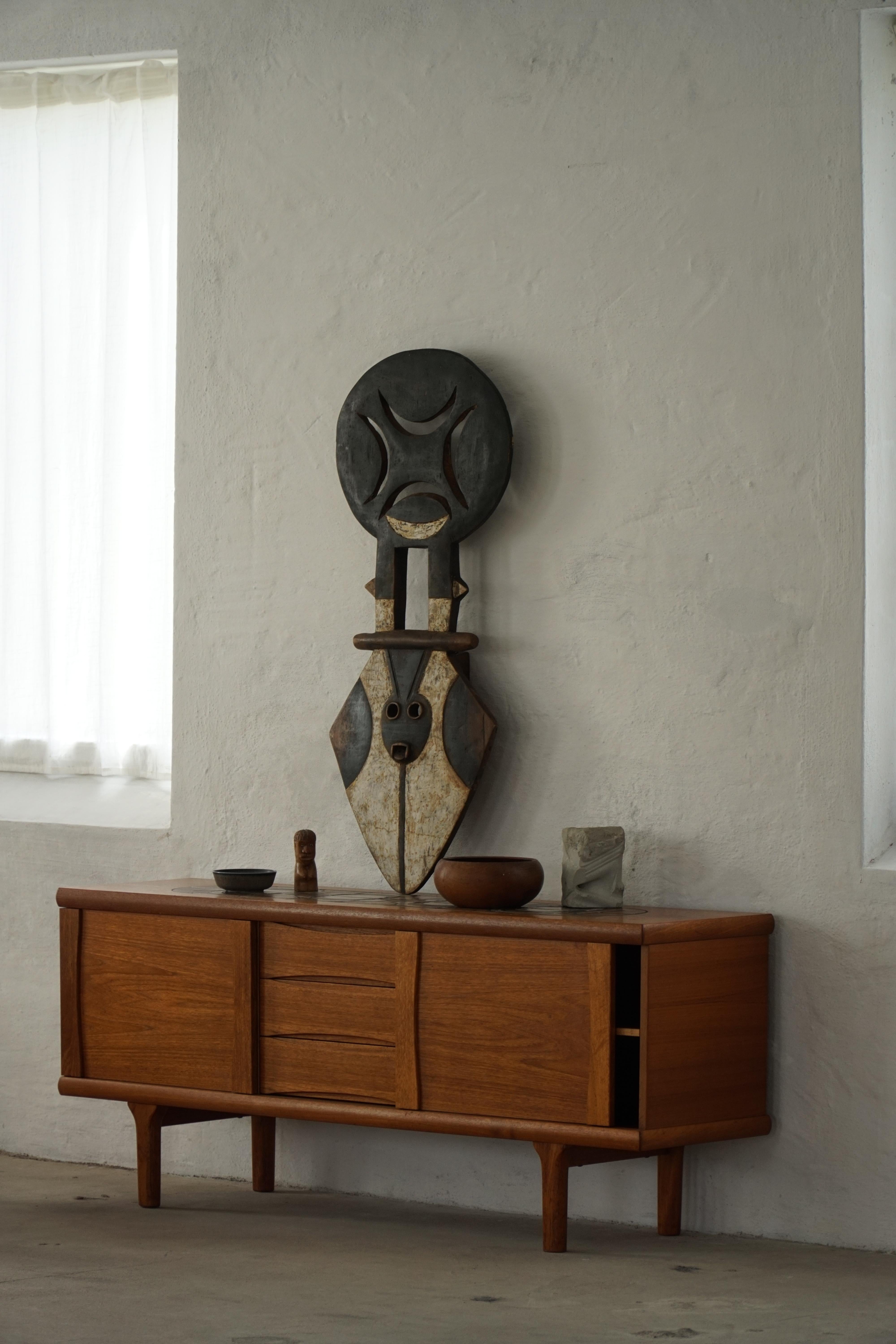 Scandinave moderne Hansen & Hansen, crédence autoportante en teck, modernité danoise du milieu du siècle, années 1960 en vente