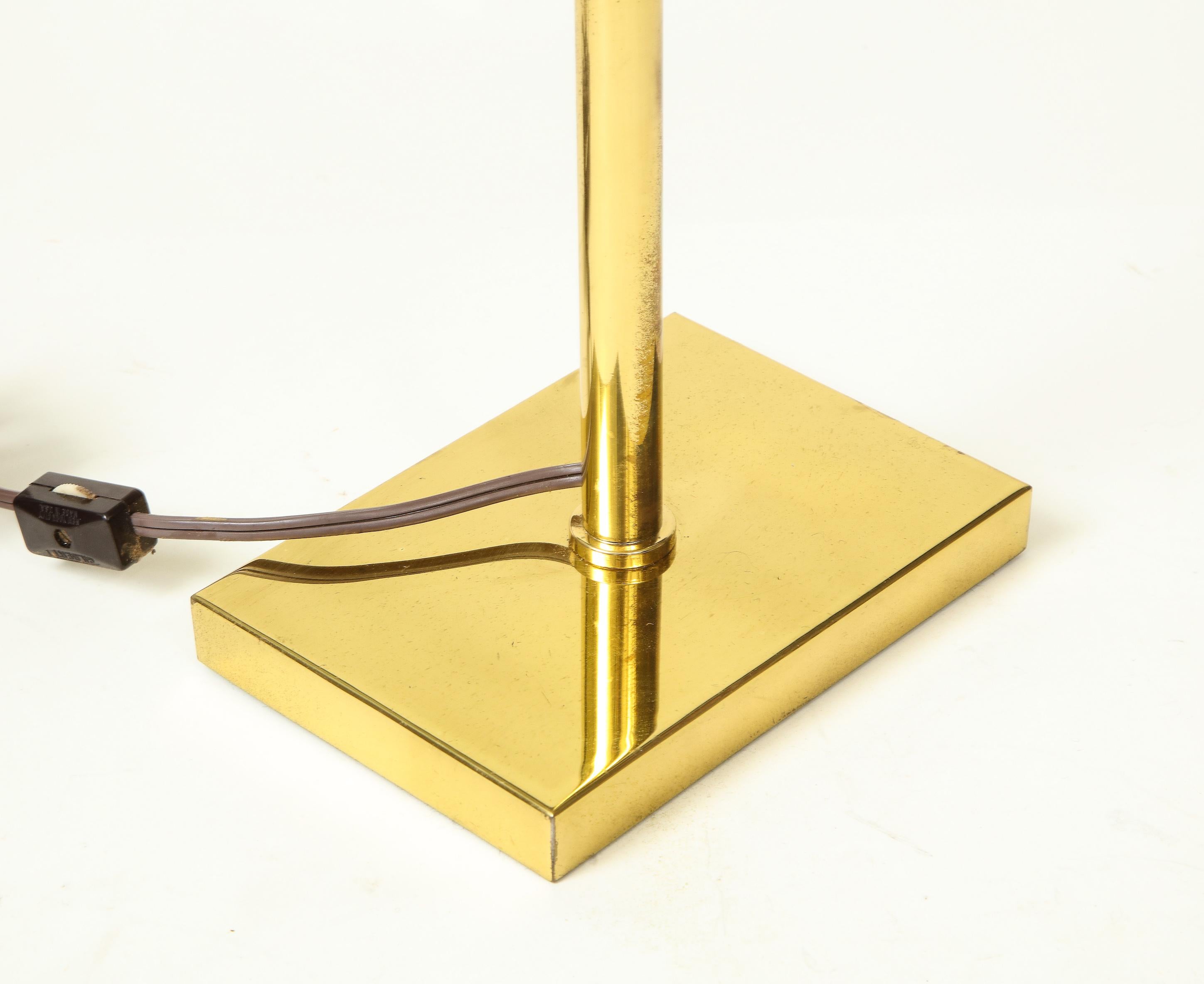 Hansen Polished Brass Pharmacy Desk Lamp In Good Condition For Sale In New York, NY