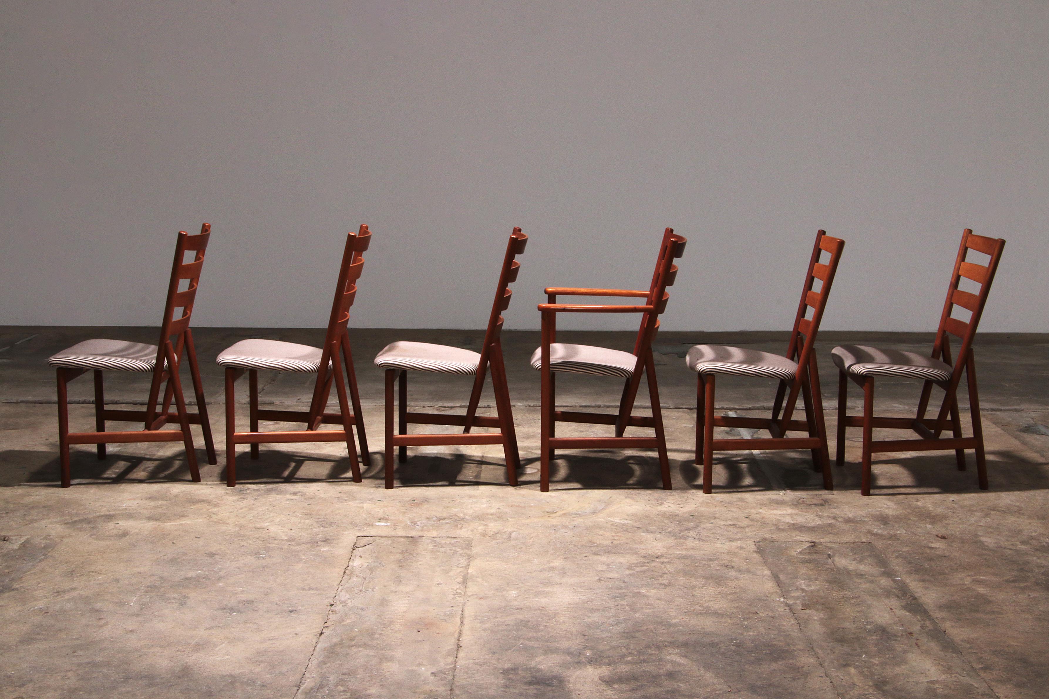 Hansen Sorensen Table de salle à manger avec 6 chaises, 1970 Danemark en vente 6