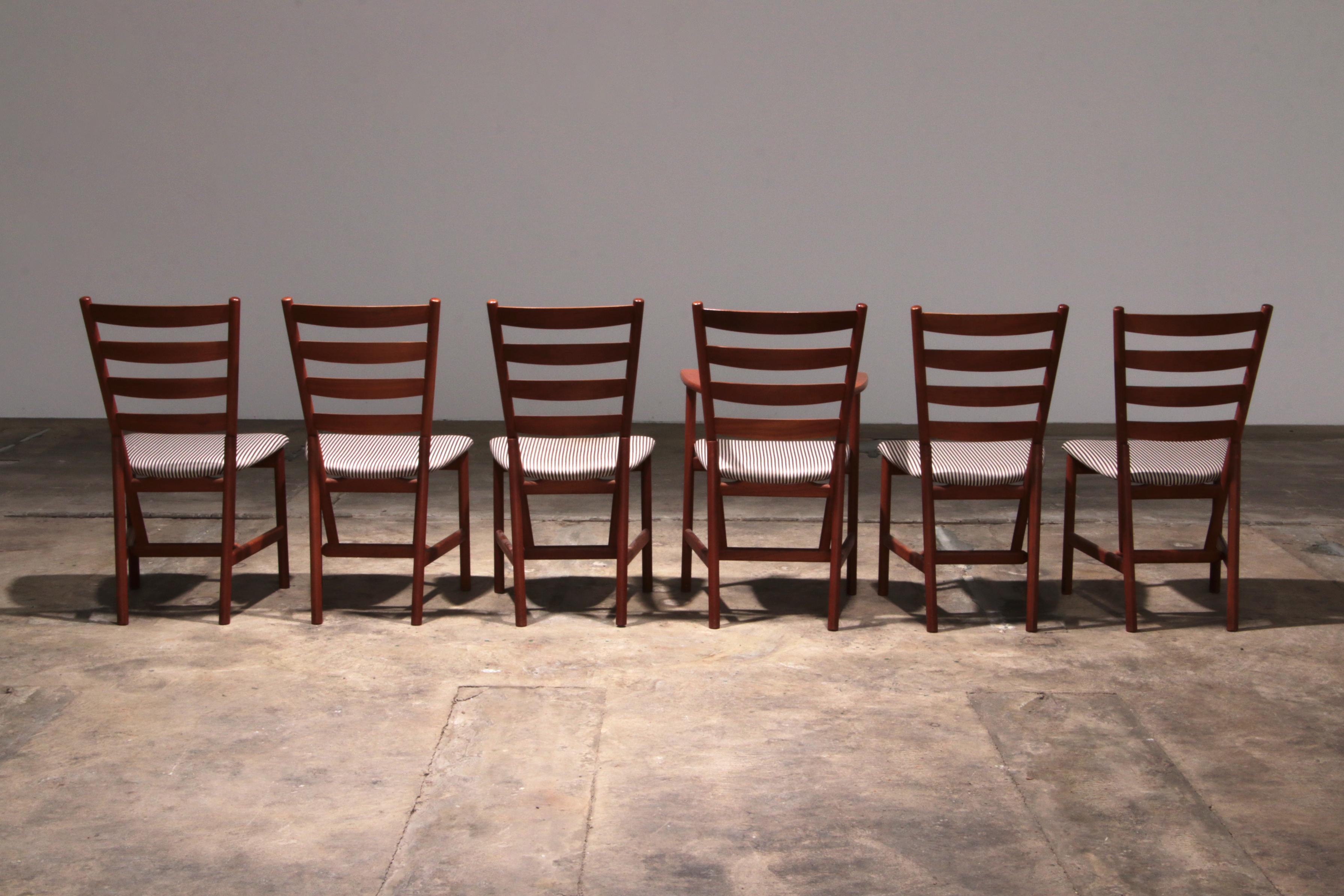 Hansen Sorensen Table de salle à manger avec 6 chaises, 1970 Danemark en vente 7