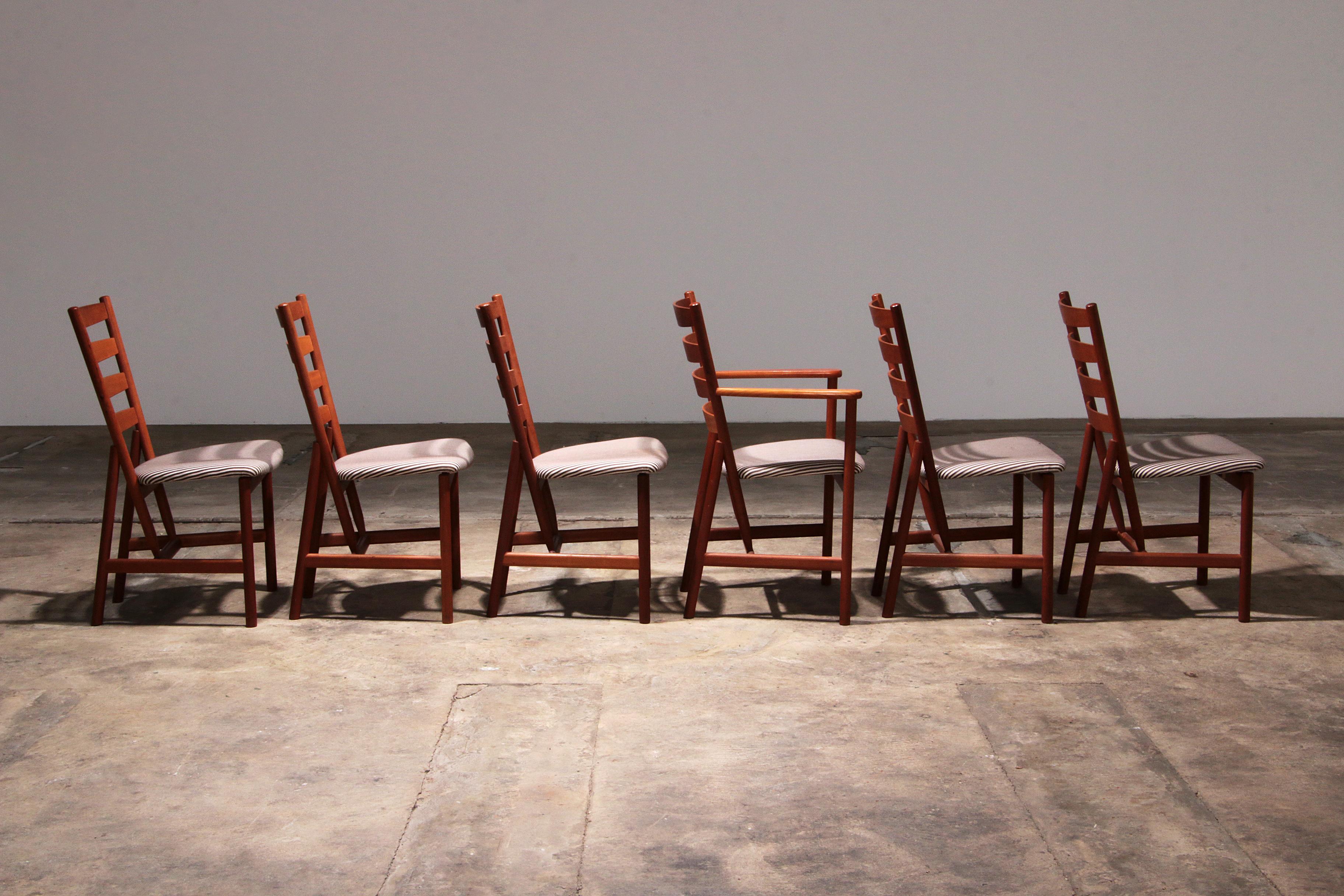 Hansen Sorensen Table de salle à manger avec 6 chaises, 1970 Danemark en vente 8
