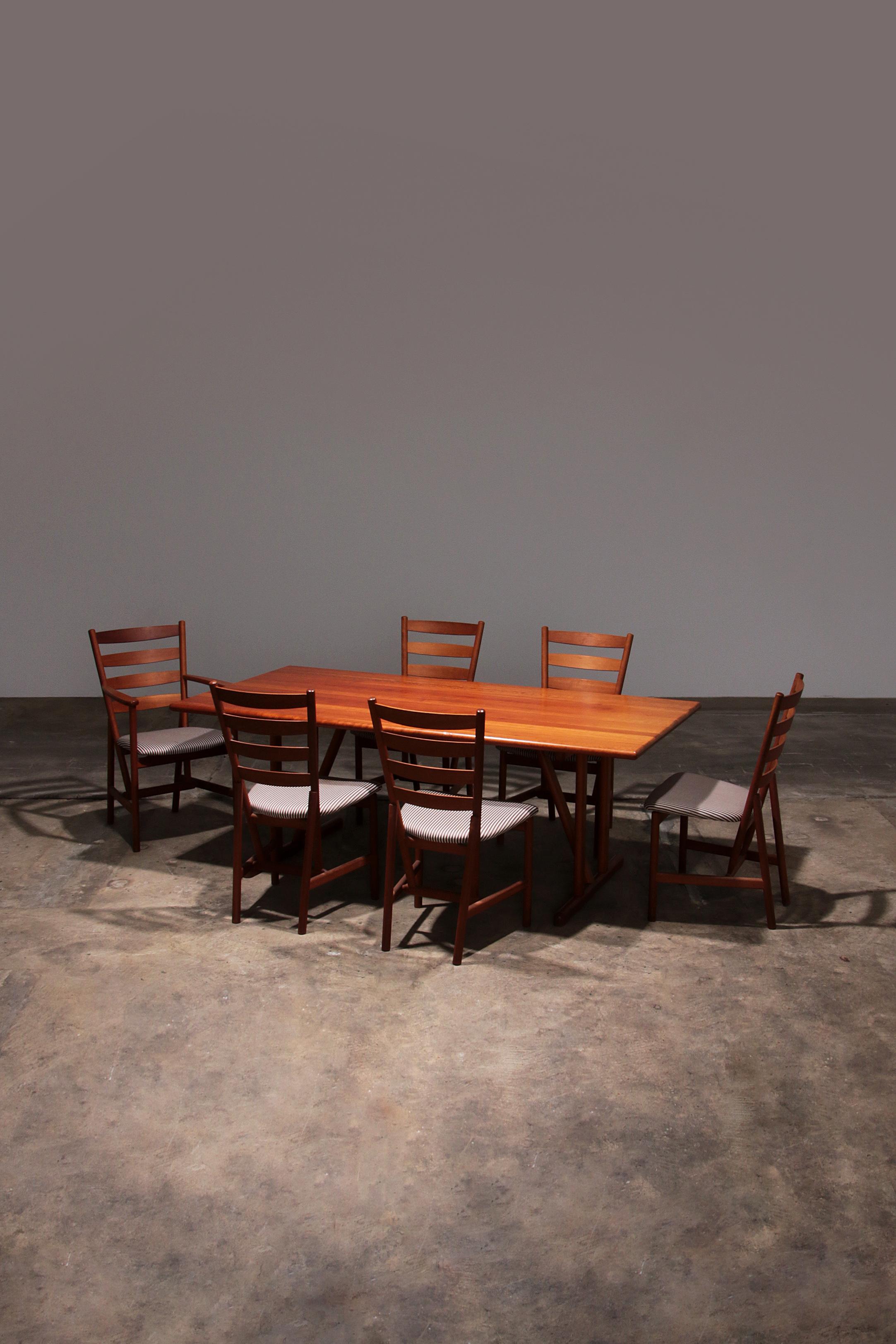 Hansen Sorensen Table de salle à manger avec 6 chaises, 1970 Danemark

La table de salle à manger Hansen Sorensen avec 6 chaises de 1970 est un bel ajout à votre salle à manger. Cet ensemble, originaire du Danemark, allie une élégance intemporelle à