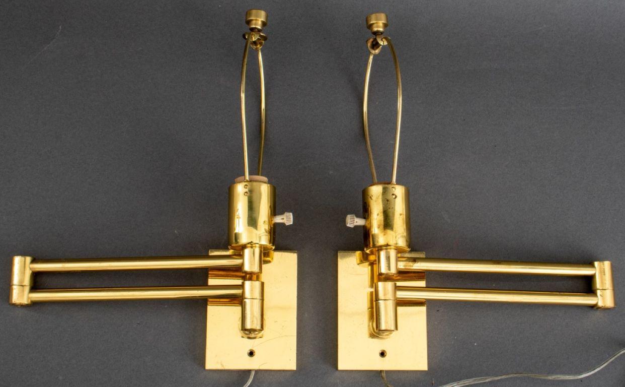 Hansen x Metalarte Brass Swing Arm Lamps, 2 In Good Condition For Sale In New York, NY
