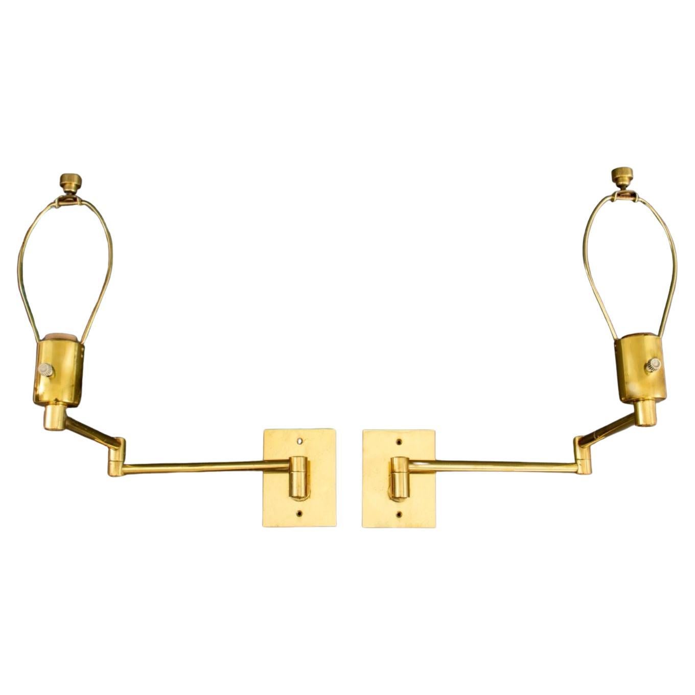 Hansen x Metalarte Brass Swing Arm Lamps, 2 For Sale
