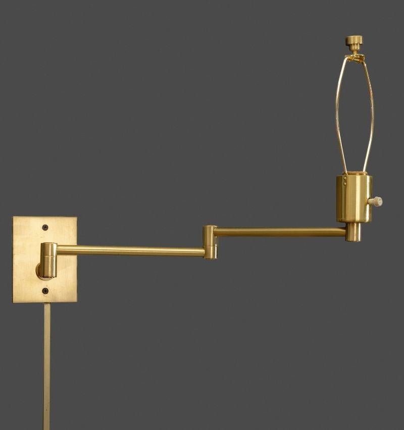 Pair of Hansen for Metalarte Brass Swing-Arm Sconces, marked 