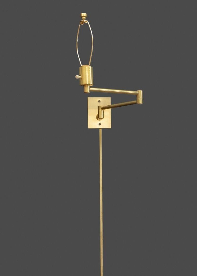 Mid-Century Modern Hansen x Metalarte Brass Swing-Arm Sconces, Pair