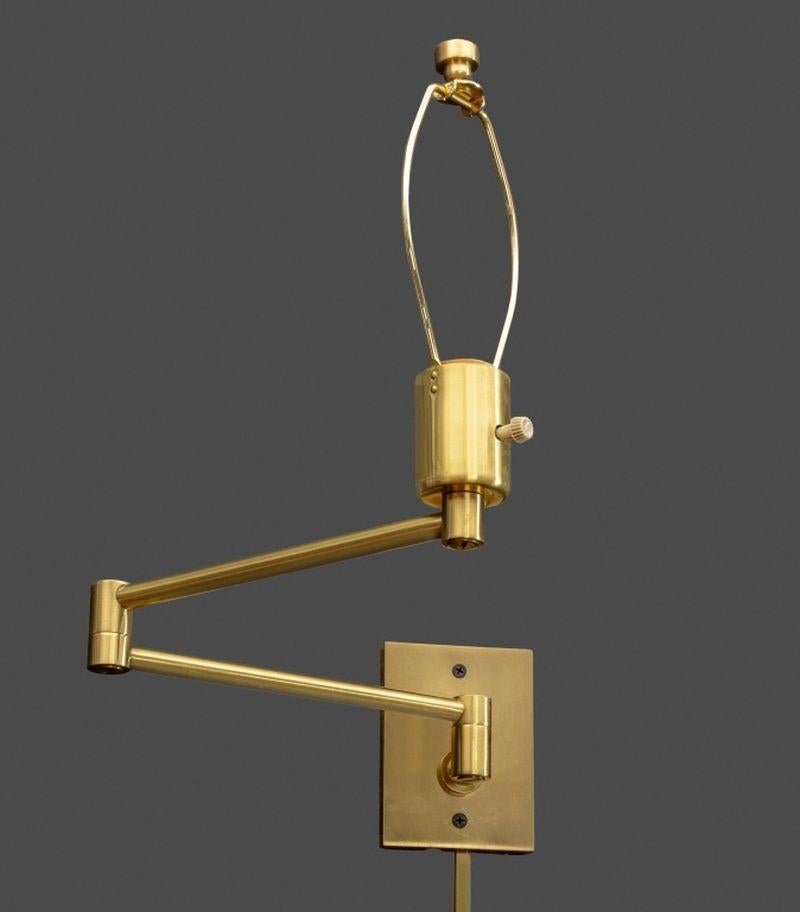 Hansen x Metalarte Brass Swing-Arm Sconces, Pair In Good Condition In Astoria, NY