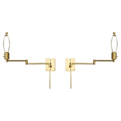Hansen x Metalarte Swing-Arm-Wandleuchter aus Messing, Paar