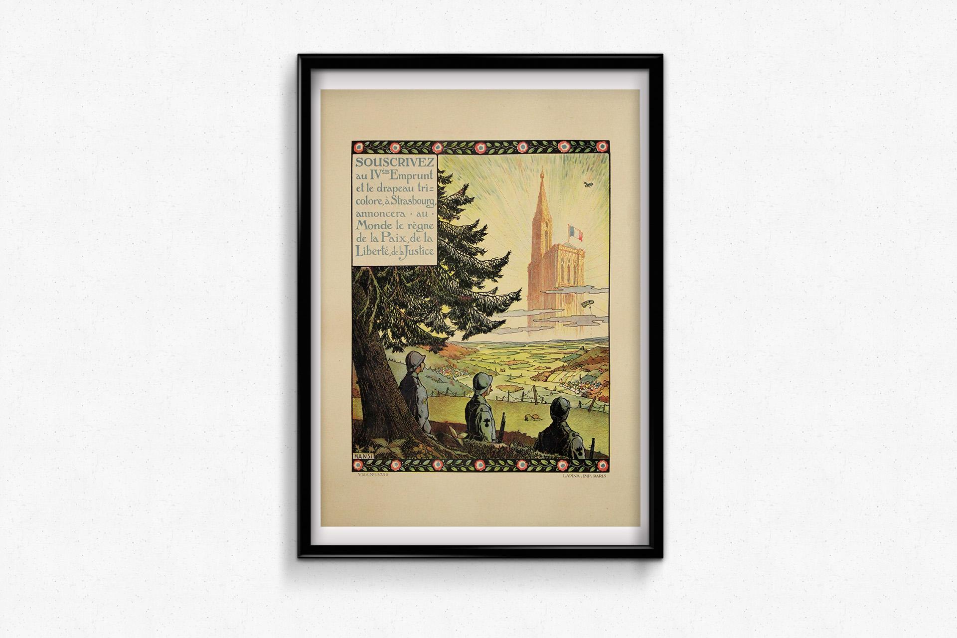 1918 original französisches Kriegsanleihe-Plakat - Souscrivez au IVeme emprunt - WWI im Angebot 2