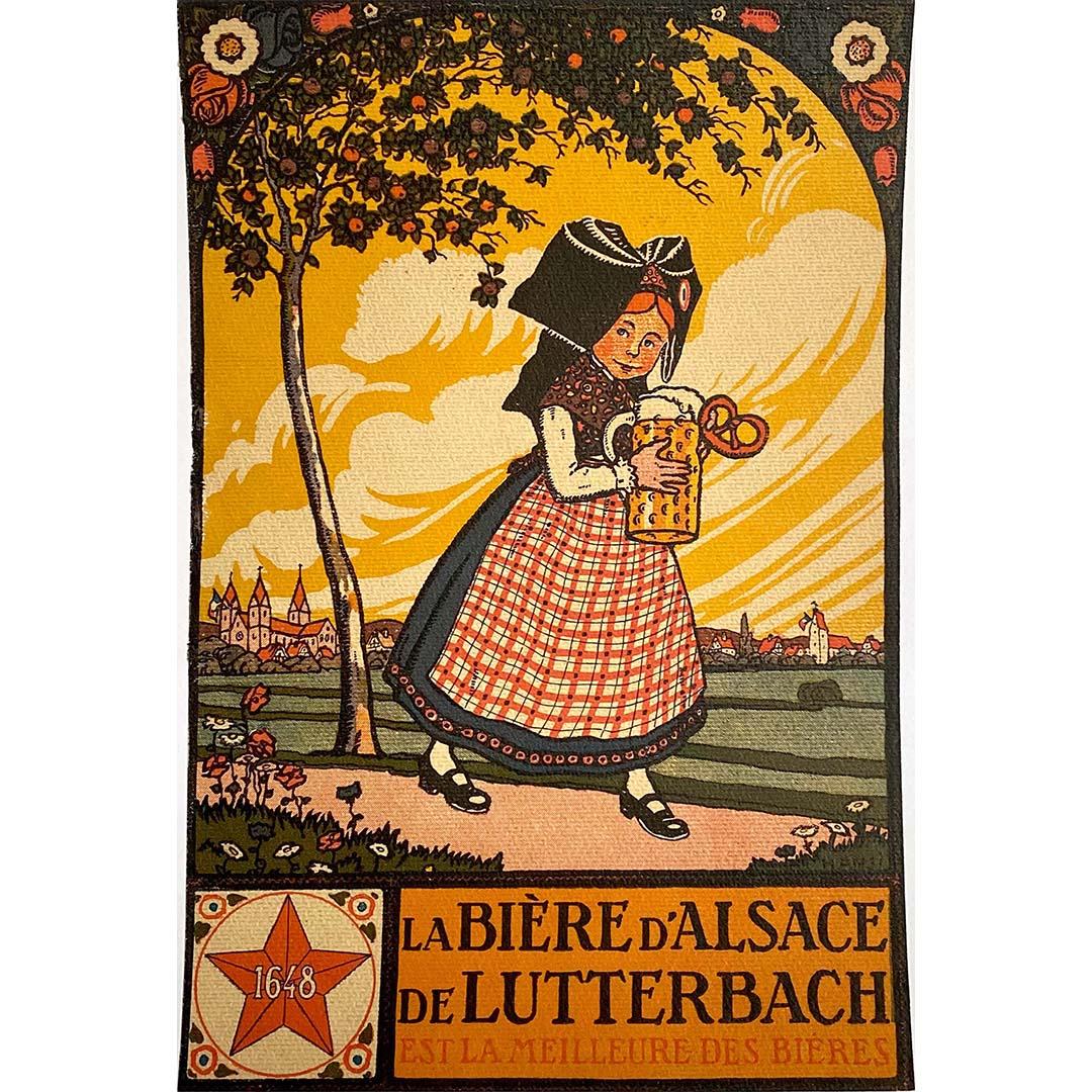 Circa 1920 Original poster by Hansi - La bière d'Alsace de Lutterbach - Beer  - Print by Hansi (Jean Jacques Waltz)