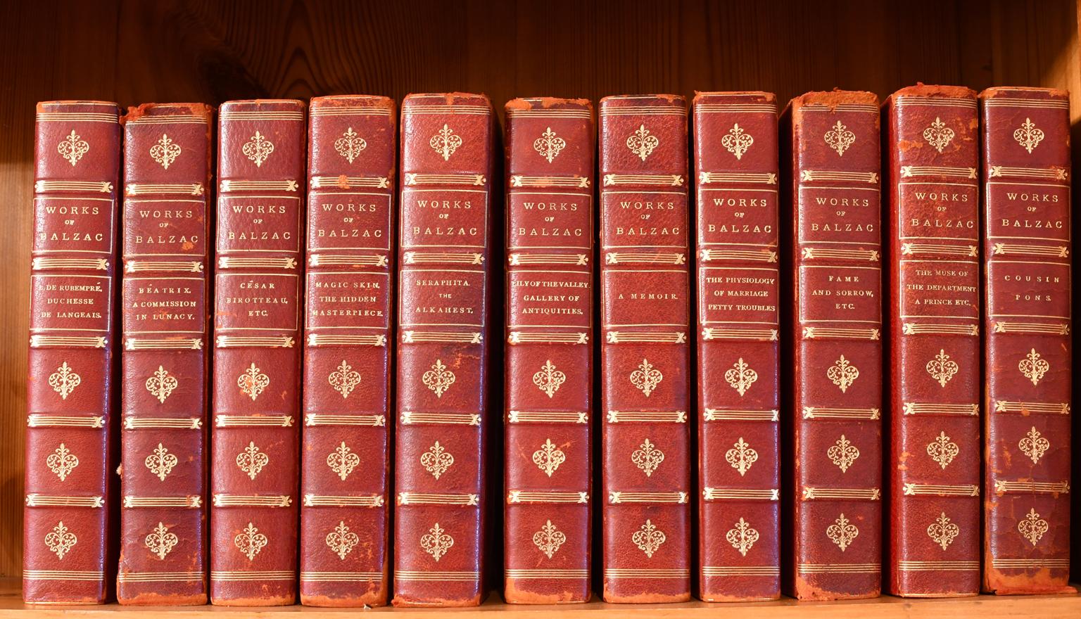Hanska Edition 40 Leather Volumes, Complete Works of Honore De Balzac