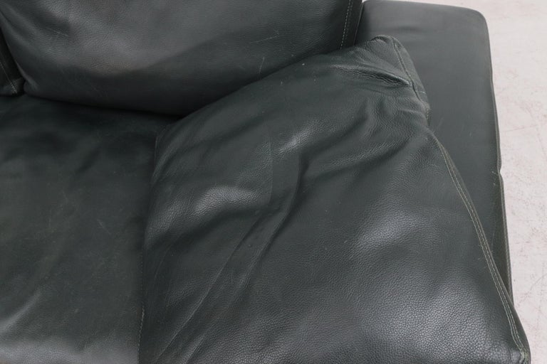 Hansome Dark Green Leather Sofa by Molinari at 1stDibs | dark green ...