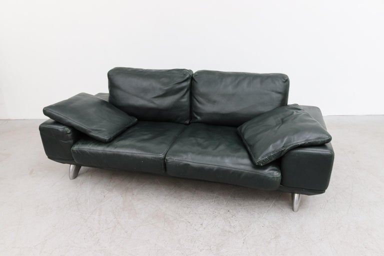 Hansome Dark Green Leather Sofa by Molinari at 1stDibs dark green leather couches, hunter