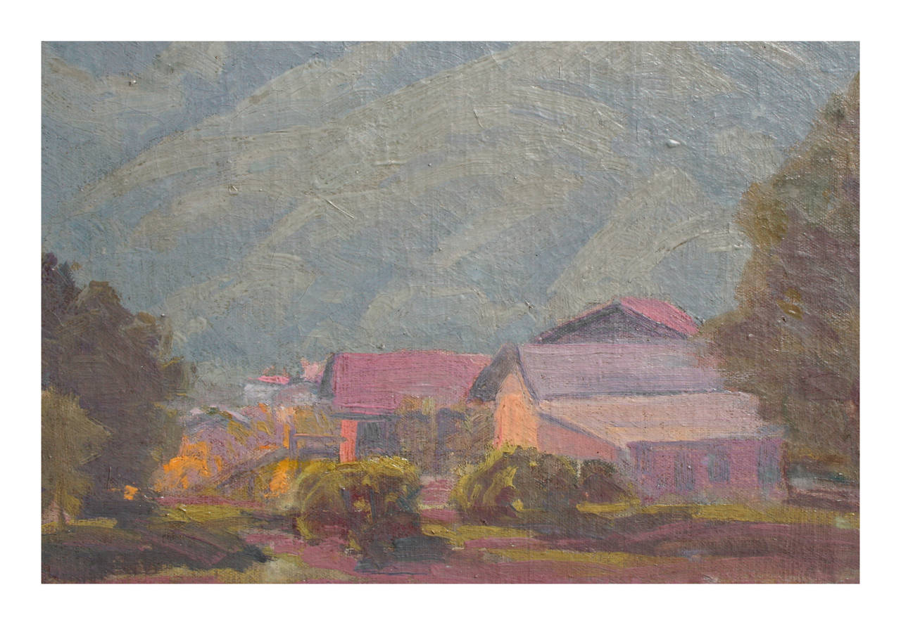 Early 20th Century California Plein Air San Gabriel Mountains  - Painting by Hanson Puthuff