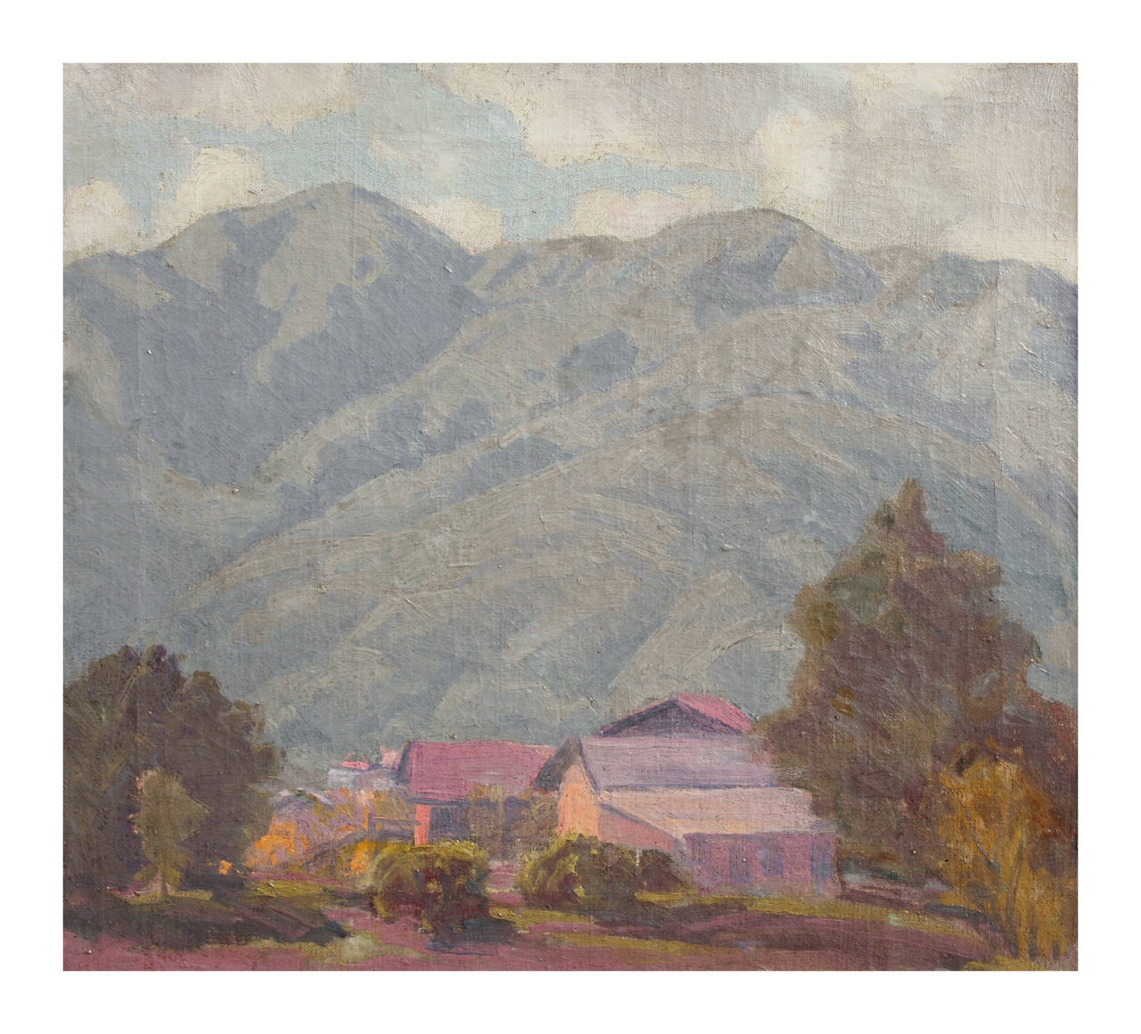 Hanson Puthuff Landscape Painting - Early 20th Century California Plein Air San Gabriel Mountains 