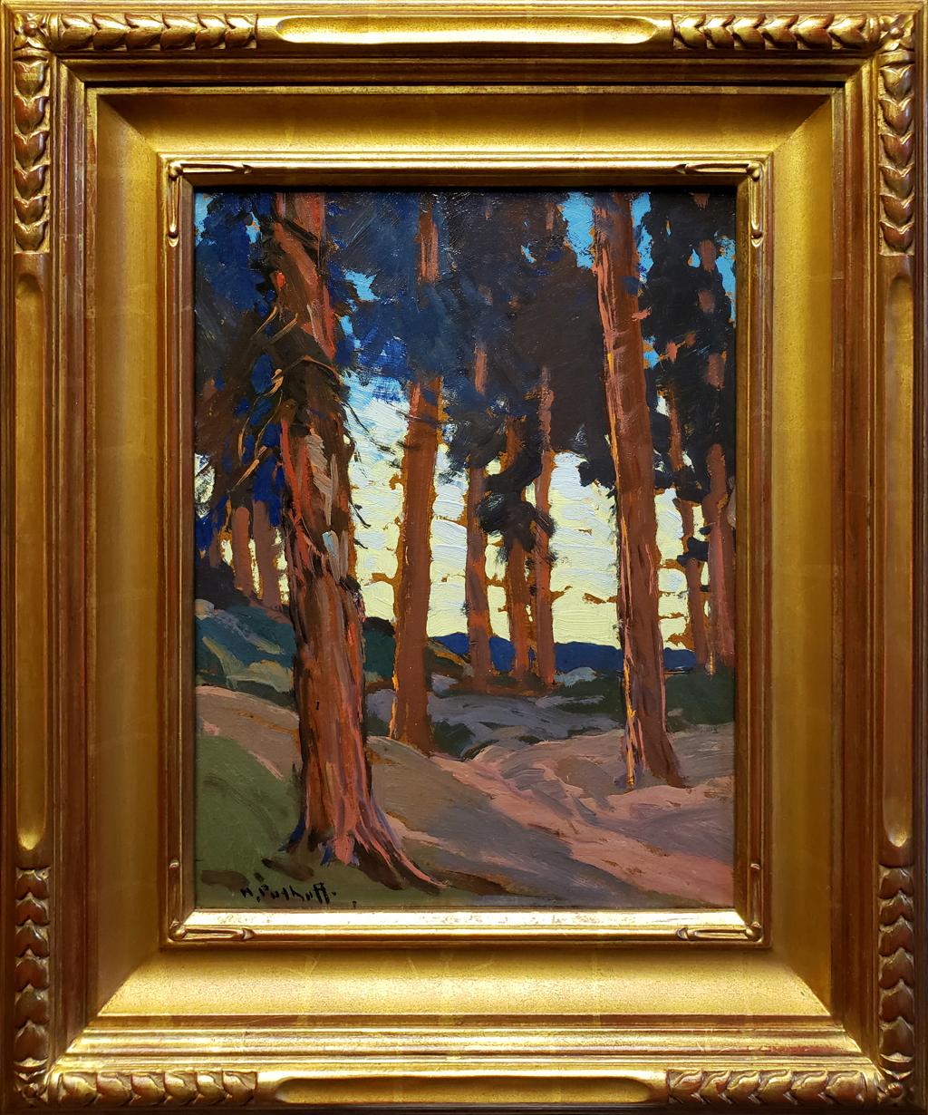 Mountain Pines, c. 1930s - Painting by Hanson Puthuff