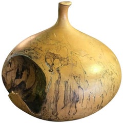 Hap Sakwa Buckeye Burl Wood Turned Vase/ Vessel